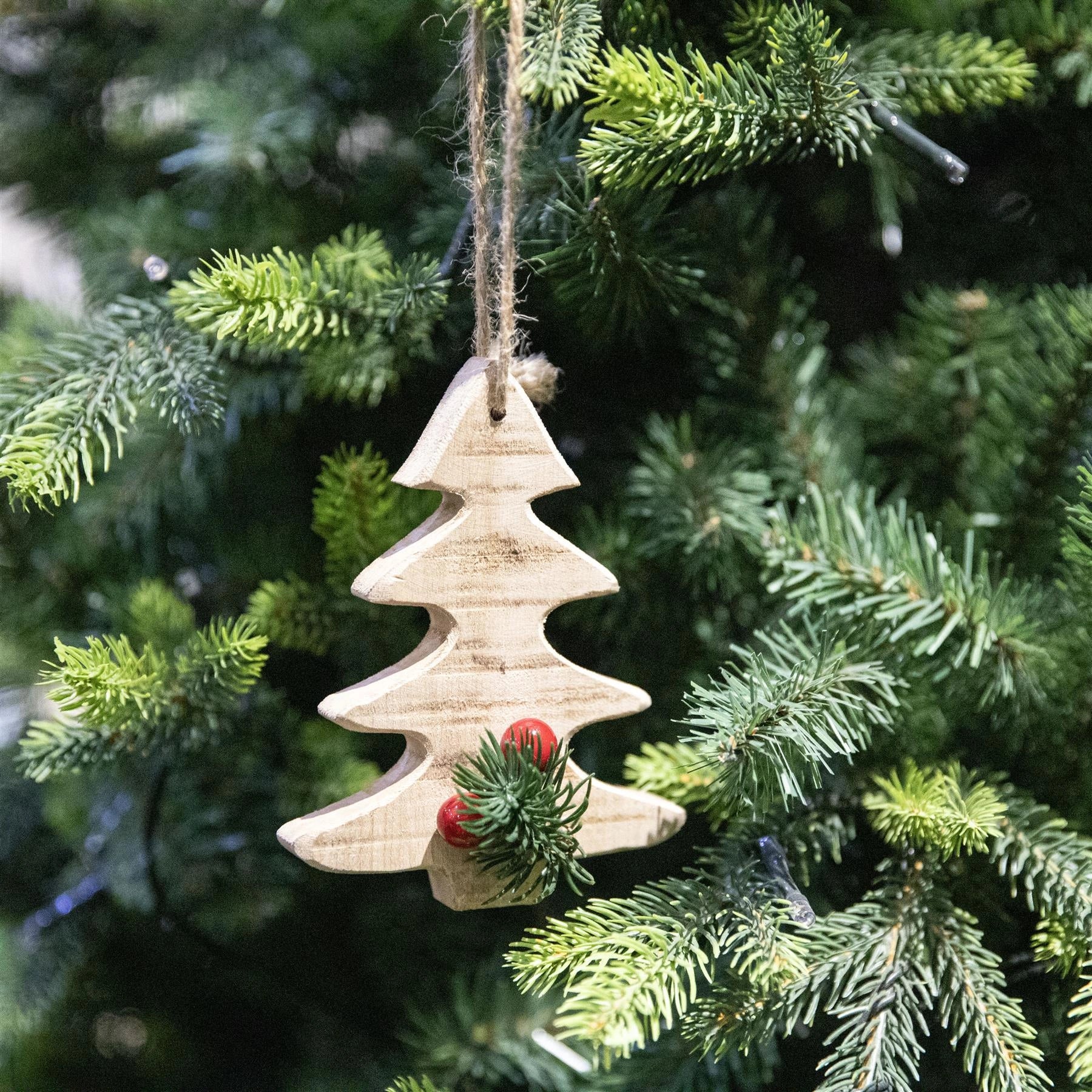 12cm Wooden Tree Pendant Christmas Tree Ornaments Wall Door Xmas Hanging Decor