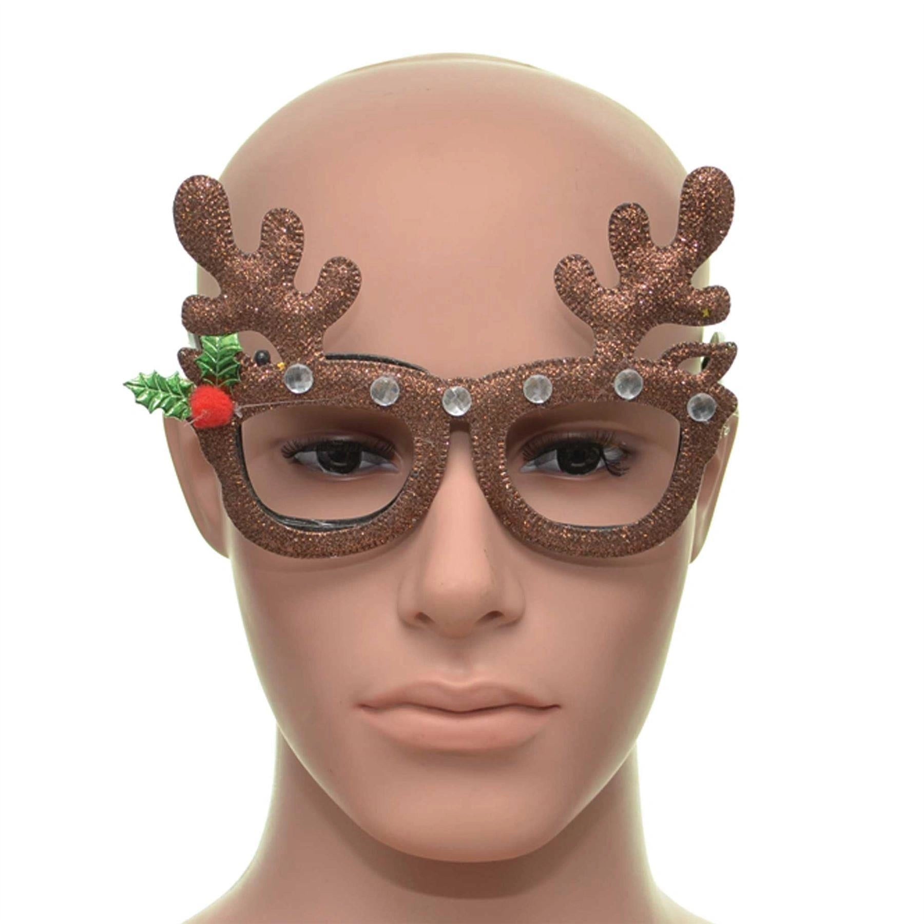 Christmas Reindeer Glasses Fancy Dress Xmas Novelty Sunglass Party Accessory