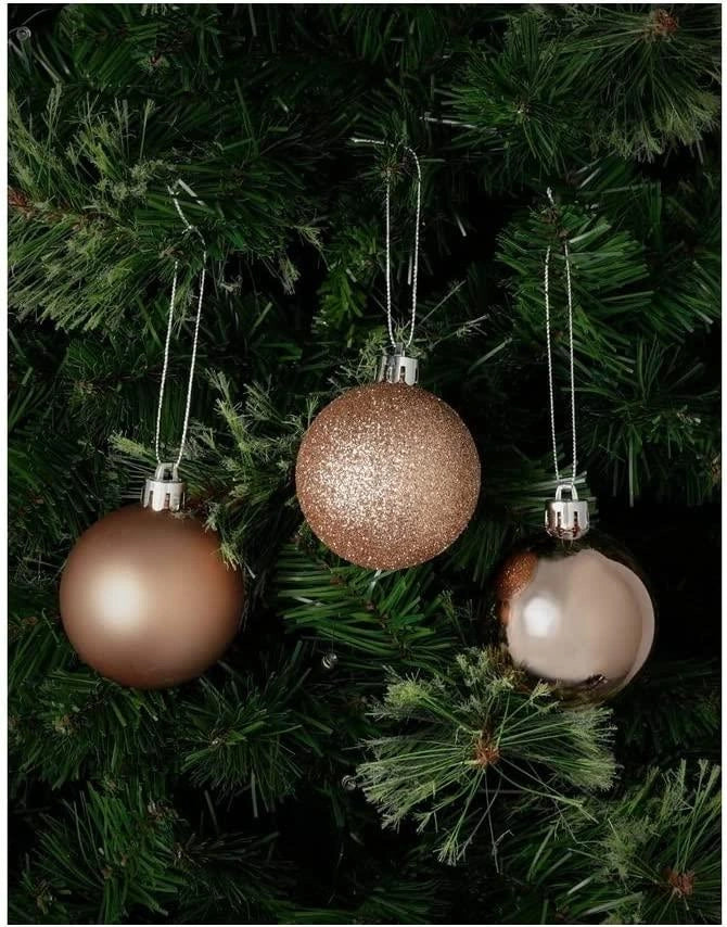 12X Christmas Baubles Tree Ornament Rose Gold Ball Xmas Hanging Decorations 50mm