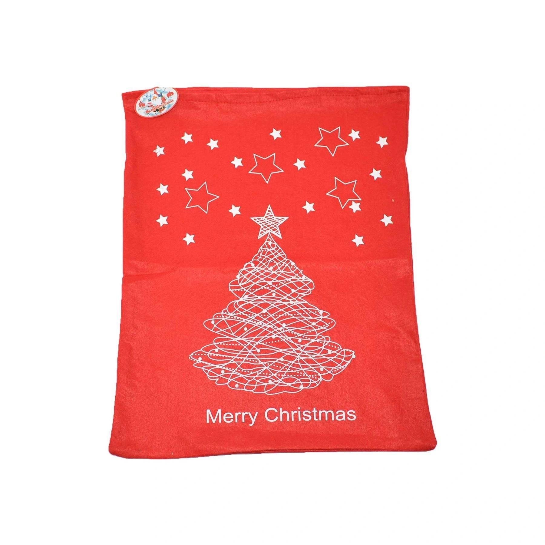 1 x Merry Christmas Santa Sack Gift Bag Stocking Sock Party Red Felt Xmas Supply