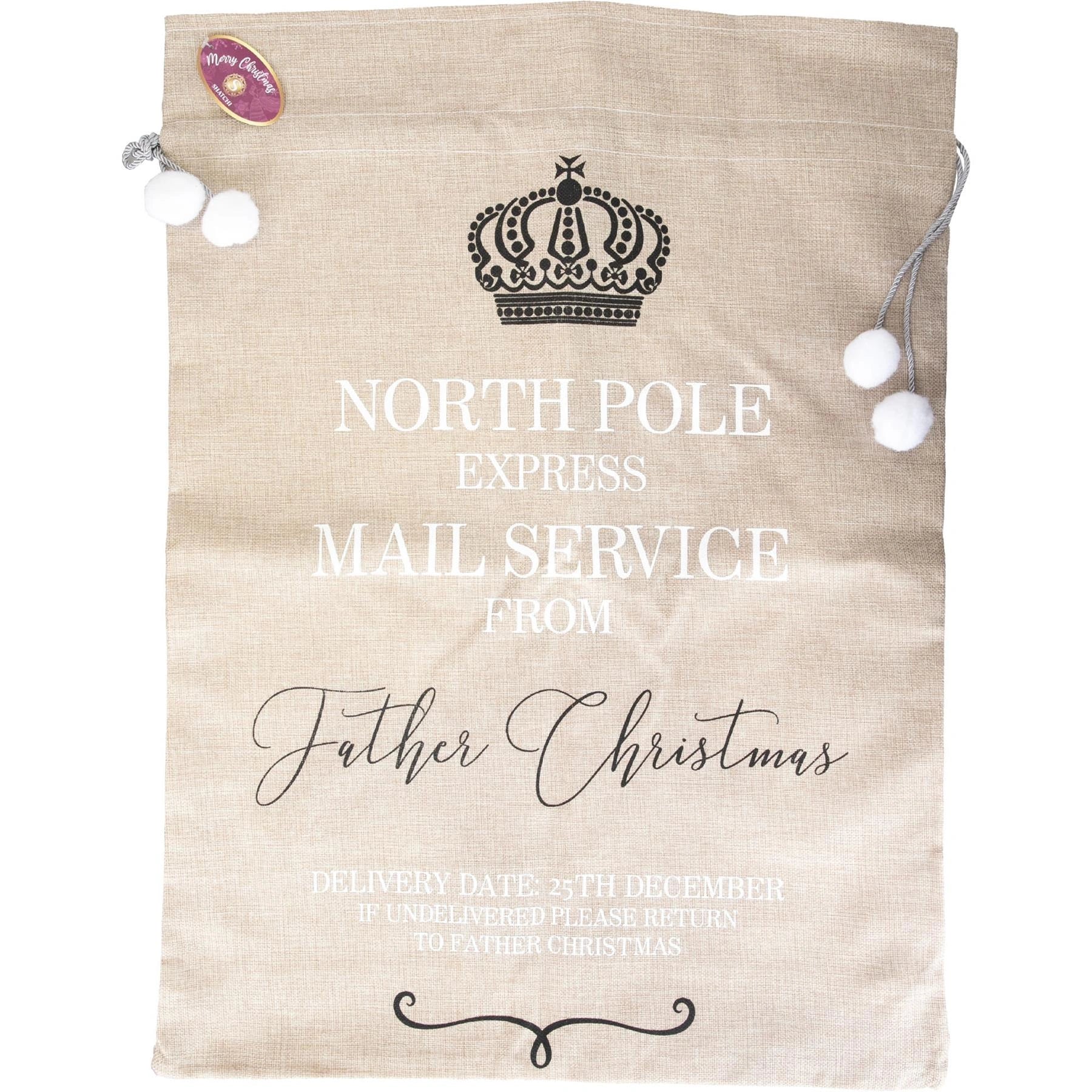 Christmas Santa Sack Large Hessian Stocking Traditional Xmas Gift Bags 60X80cm