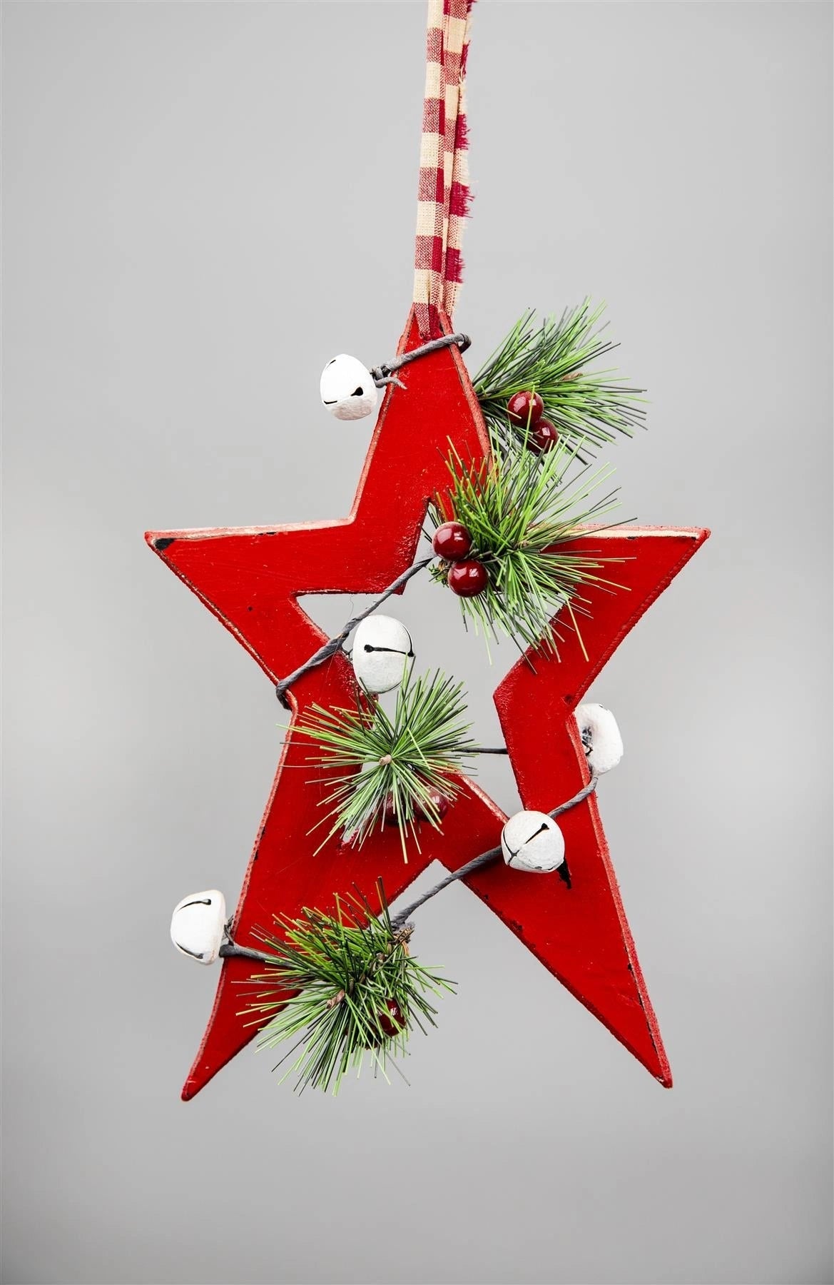 Wooden Small Red Star Christmas Wall Decorations Home Xmas Party Home Showpieces