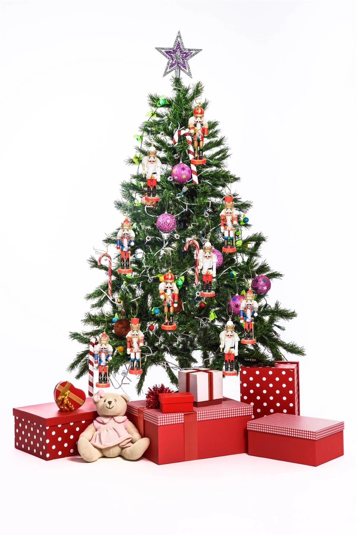 Christmas Nutcrackers Decoration Wooden 13cm Figures Xmas Ornament 4Pcs Set