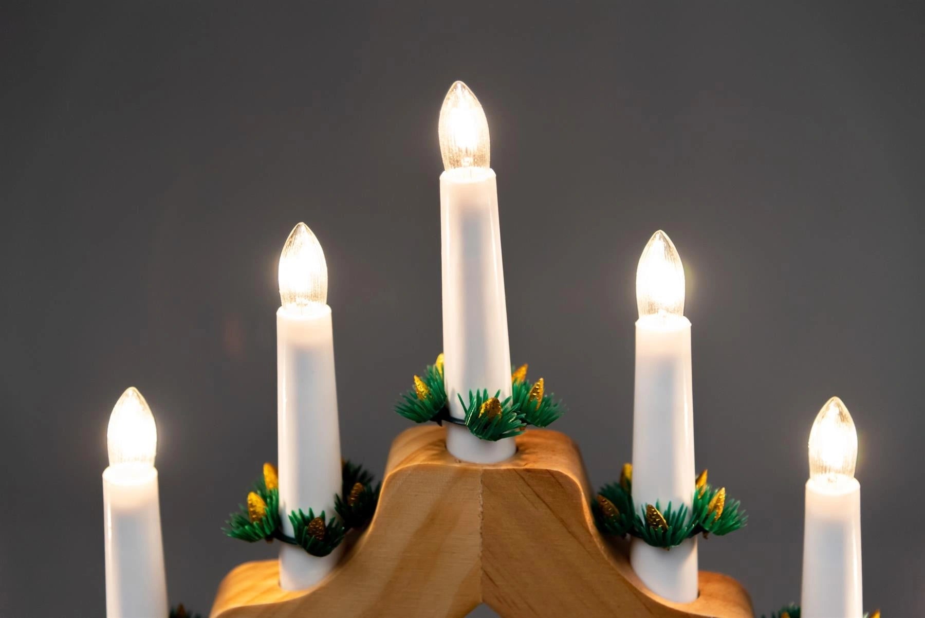 WOODEN CANDLE BRIDGE LIGHTS 7 BULB WINDOW CHRISTMAS DECORATION ARCH BRIDGE