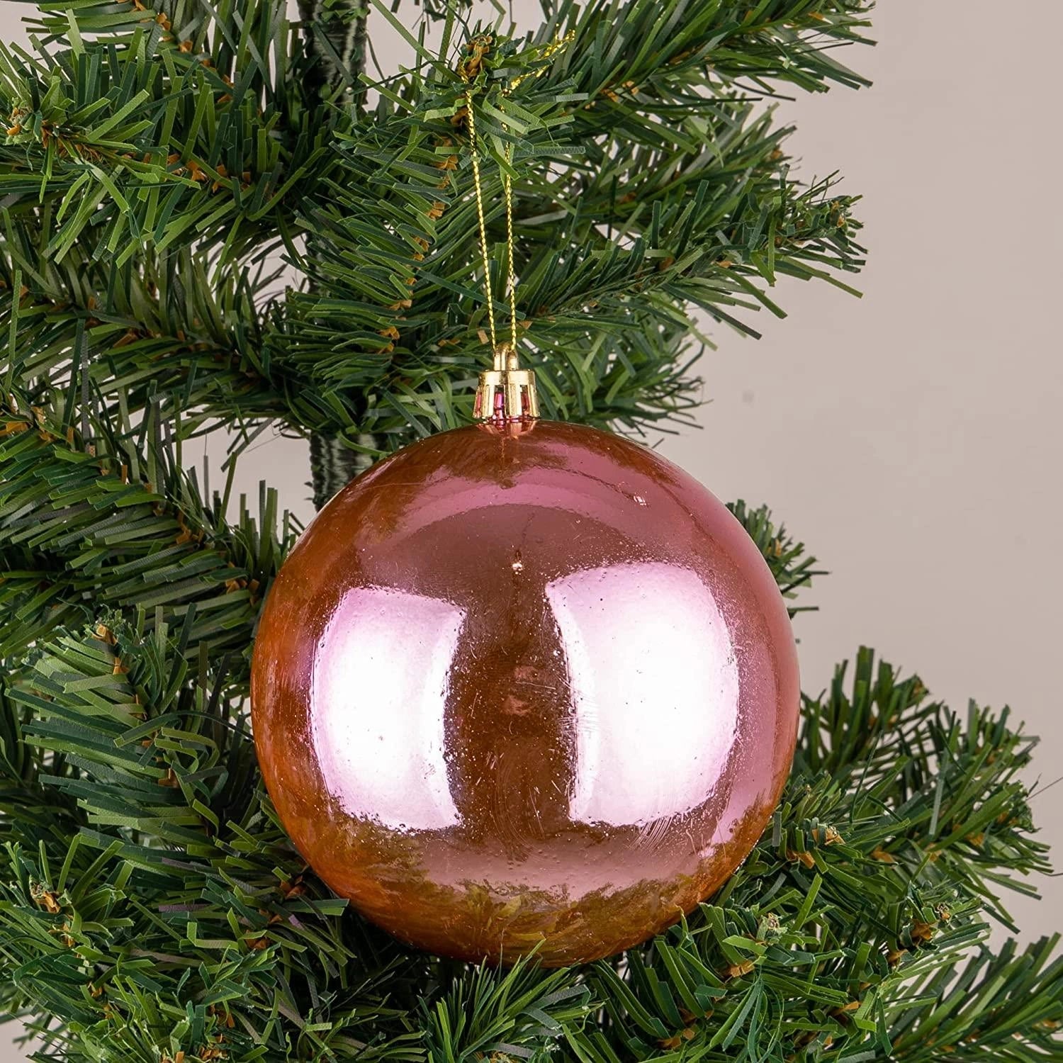3pcs Christmas Baubles Tree Ornaments Pink Balls Xmas Hanging Decorations 10cm