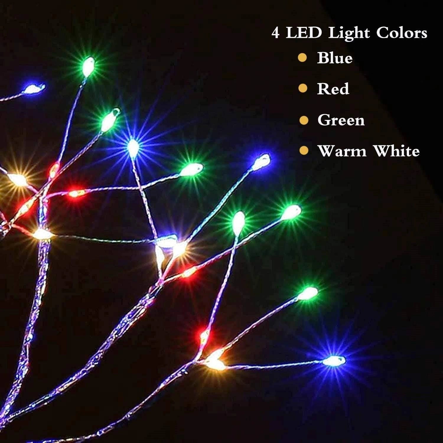 Christmas Bonsai Twig Tree Birch 108 LED Light Tabletop Lamp B/O Xmas Decor 50cm