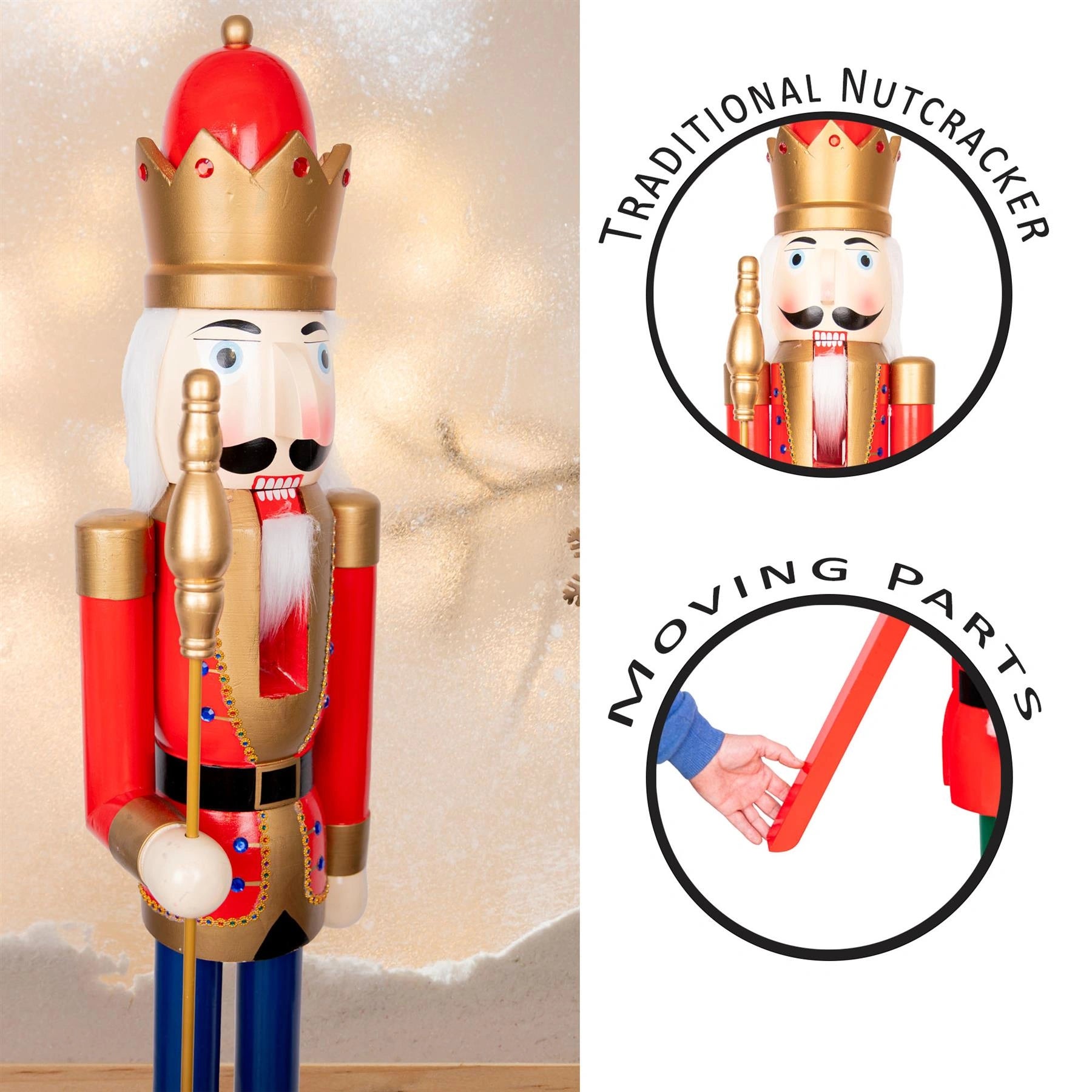 Christmas Tree Nutcrackers Wooden 150cm Figures Classic Xmas Ornament Decoration