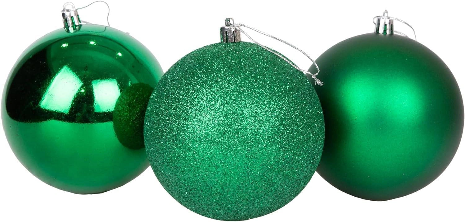 Baubles Dark Green 10Cm 3Pcs Set Pvc
