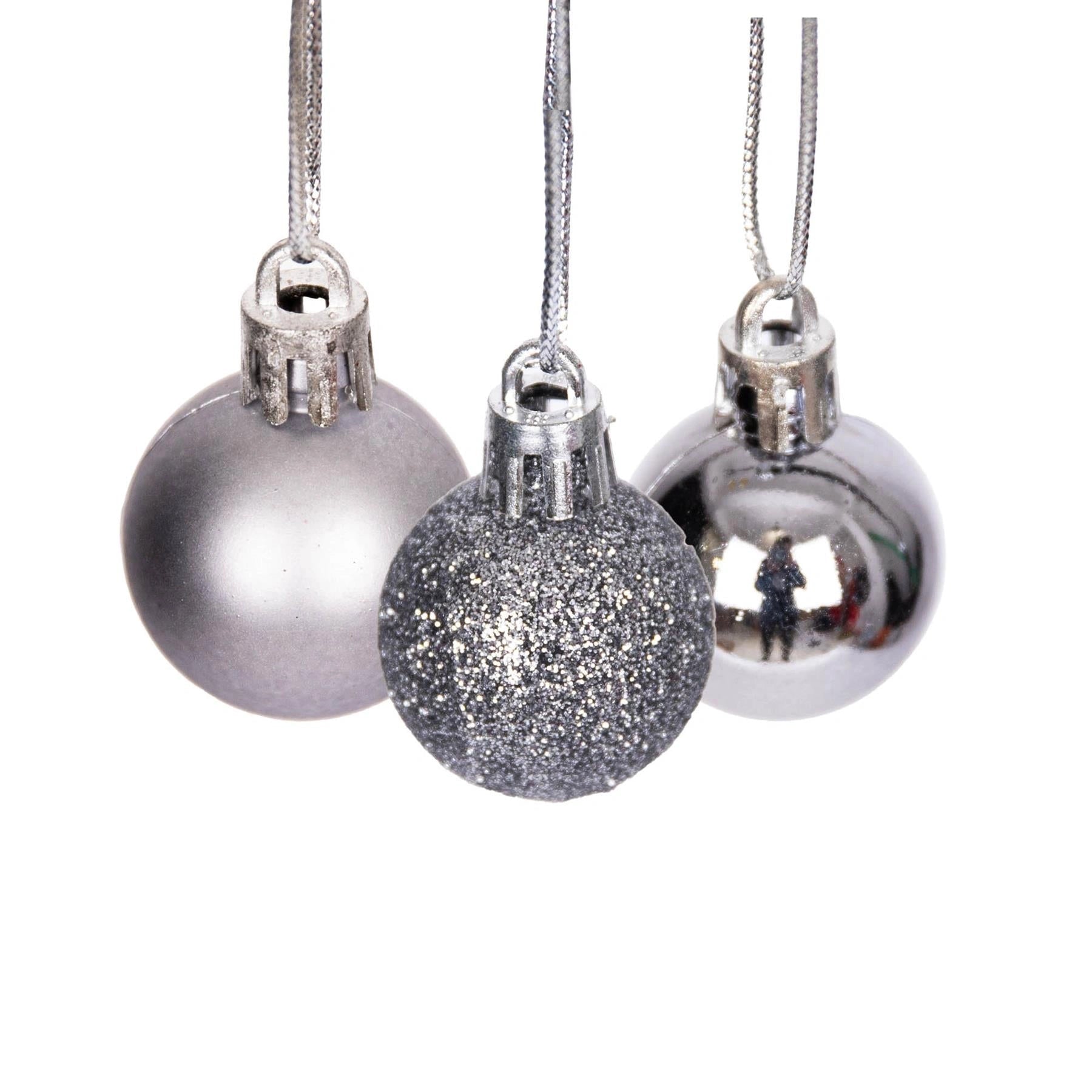 Baubles Mid Grey 3Cm-12Pcs Set -Pvc