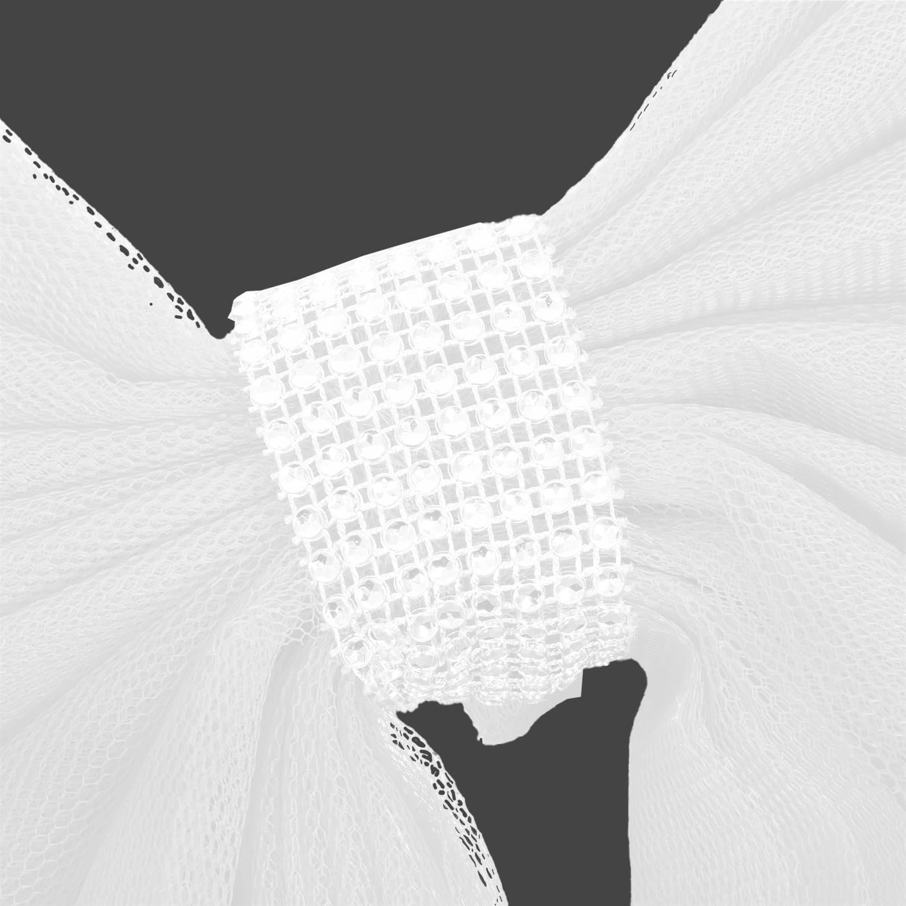 1PC Giant Christmas Door Bow White Organza Wedding Festive Xmas Home Decor 7.5m