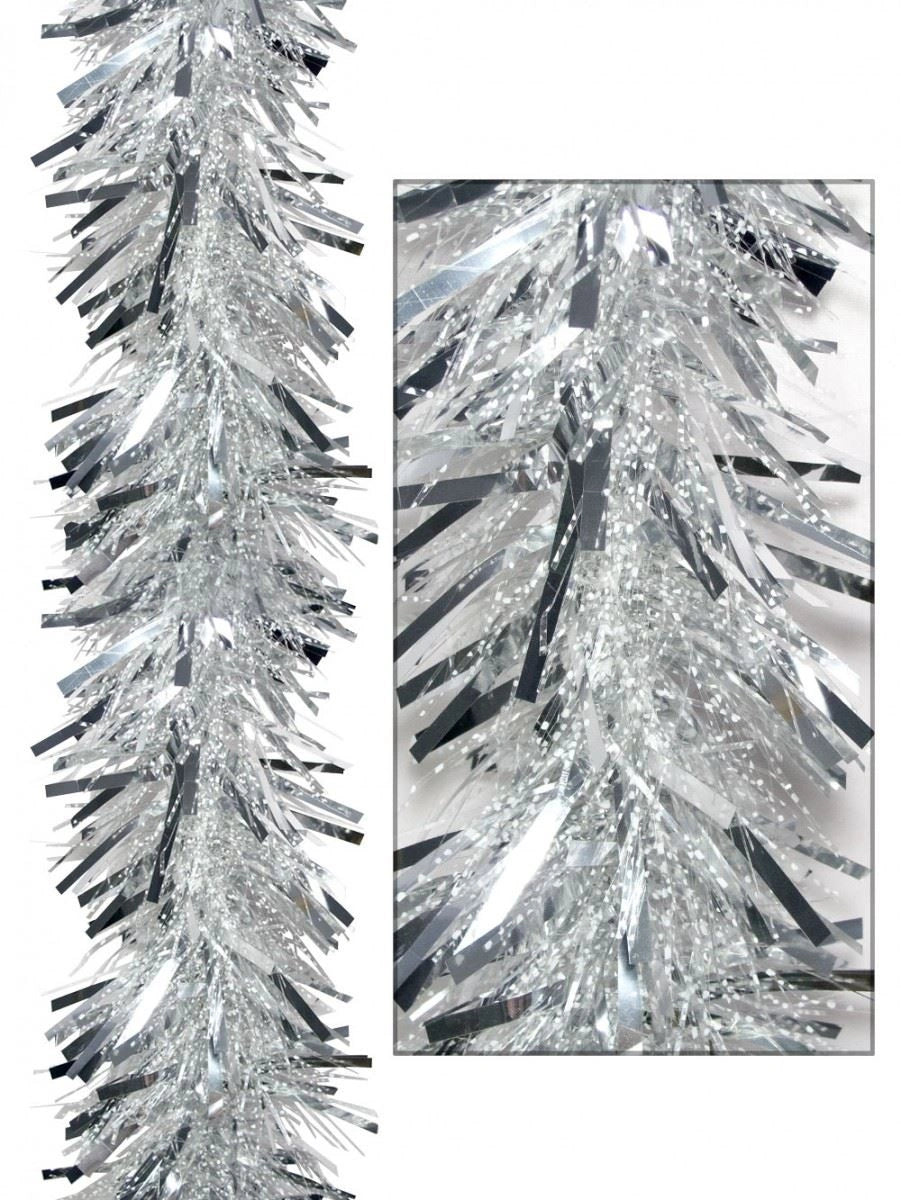 White & Silver Thick Chunky Luxury Christmas Tree Tinsel Garland Home Decoration