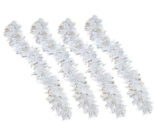 White & Silver Thick Chunky Luxury Christmas Tree Tinsel Garland Home Decoration