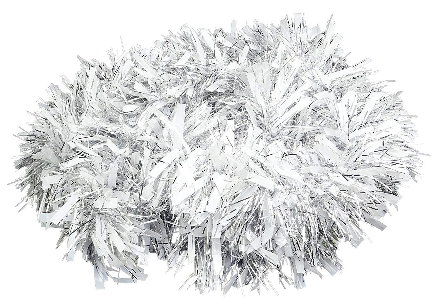 White & Silver Thick Chunky Luxury Christmas Tree Tinsel Garland Home Decoration
