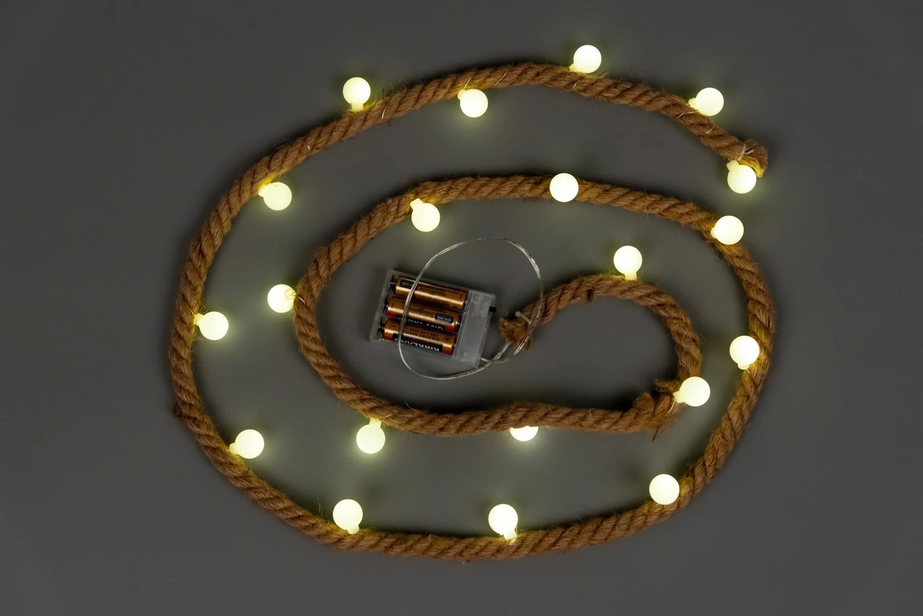 Hemp Rope String Fairy Lights Christmas Vintage Retro Decorations 20 LEDs