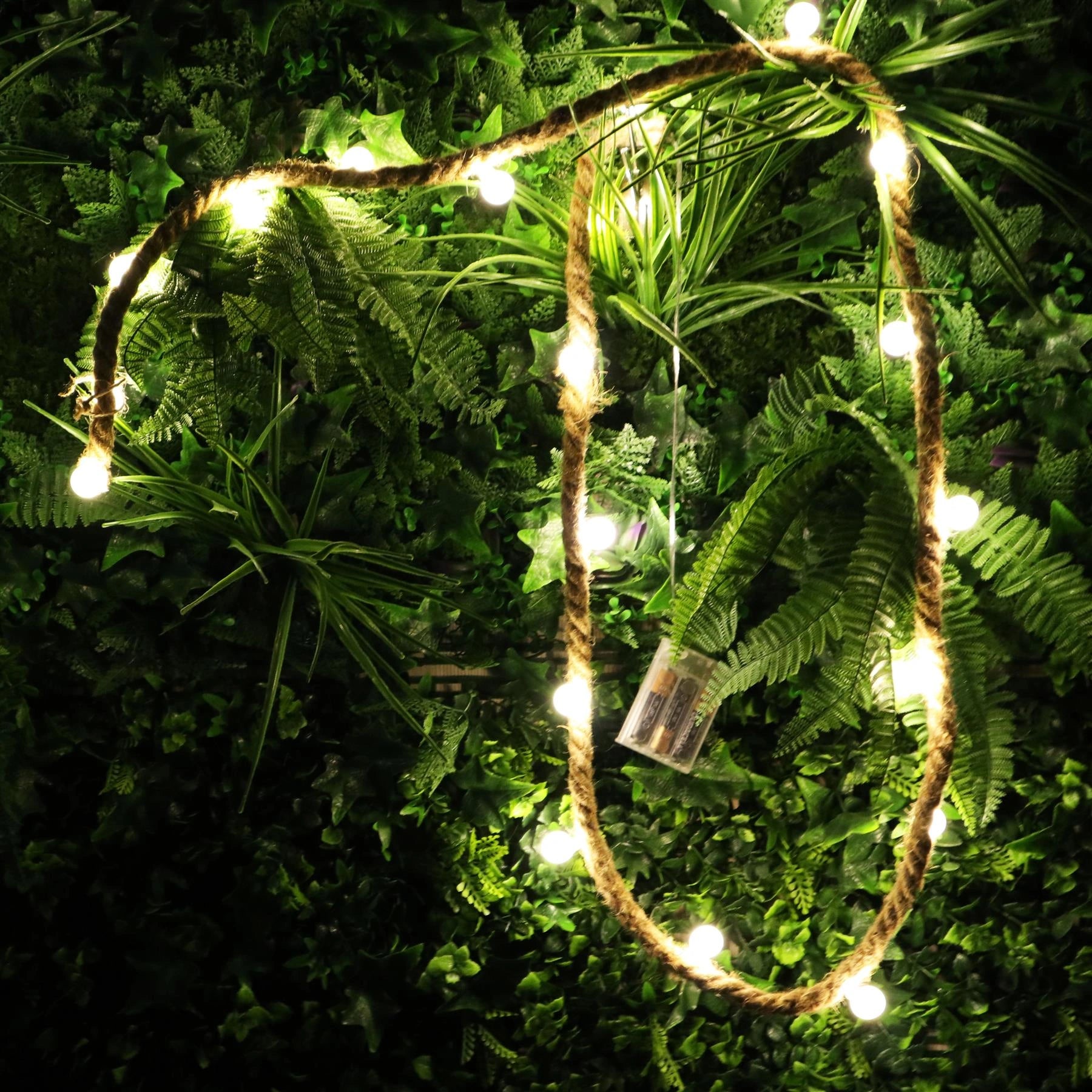 Hemp Rope String Fairy Lights Christmas Vintage Retro Decorations 20 LEDs