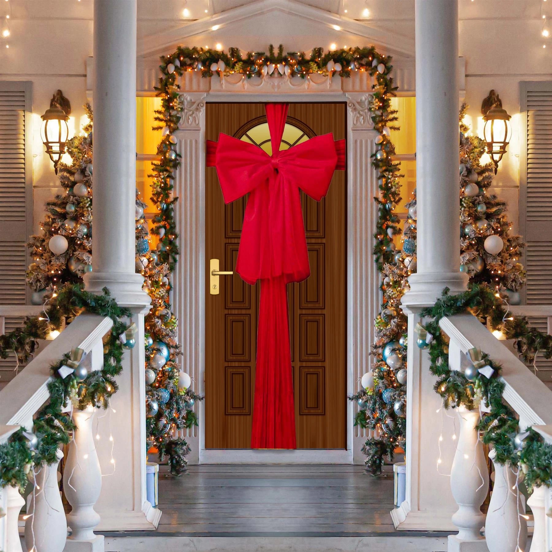 Door Bow Red Ribbon 75X900Cm