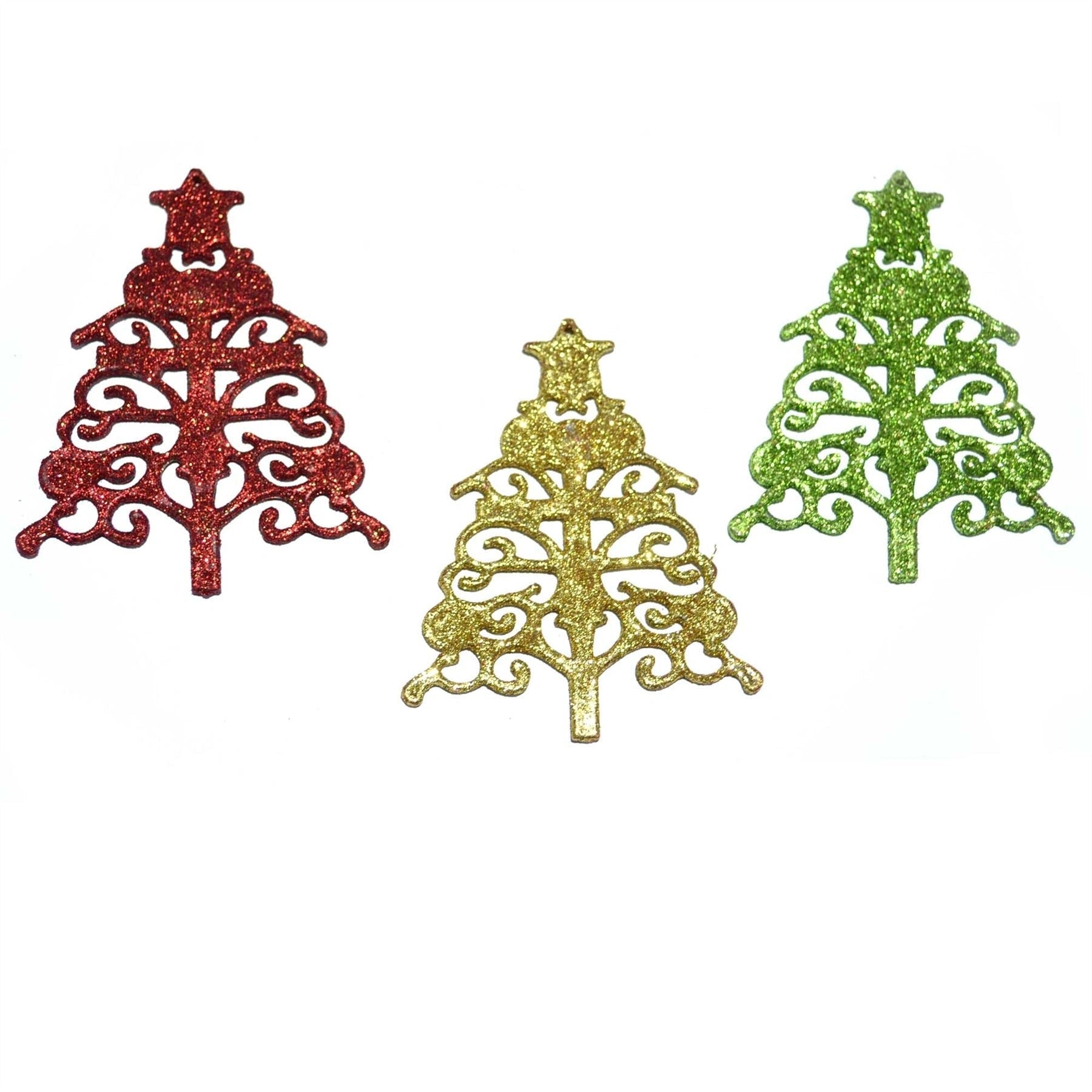 3Pcs Glitter Tree shapped Christmas Decoration Party Hanging Ornament D�cor