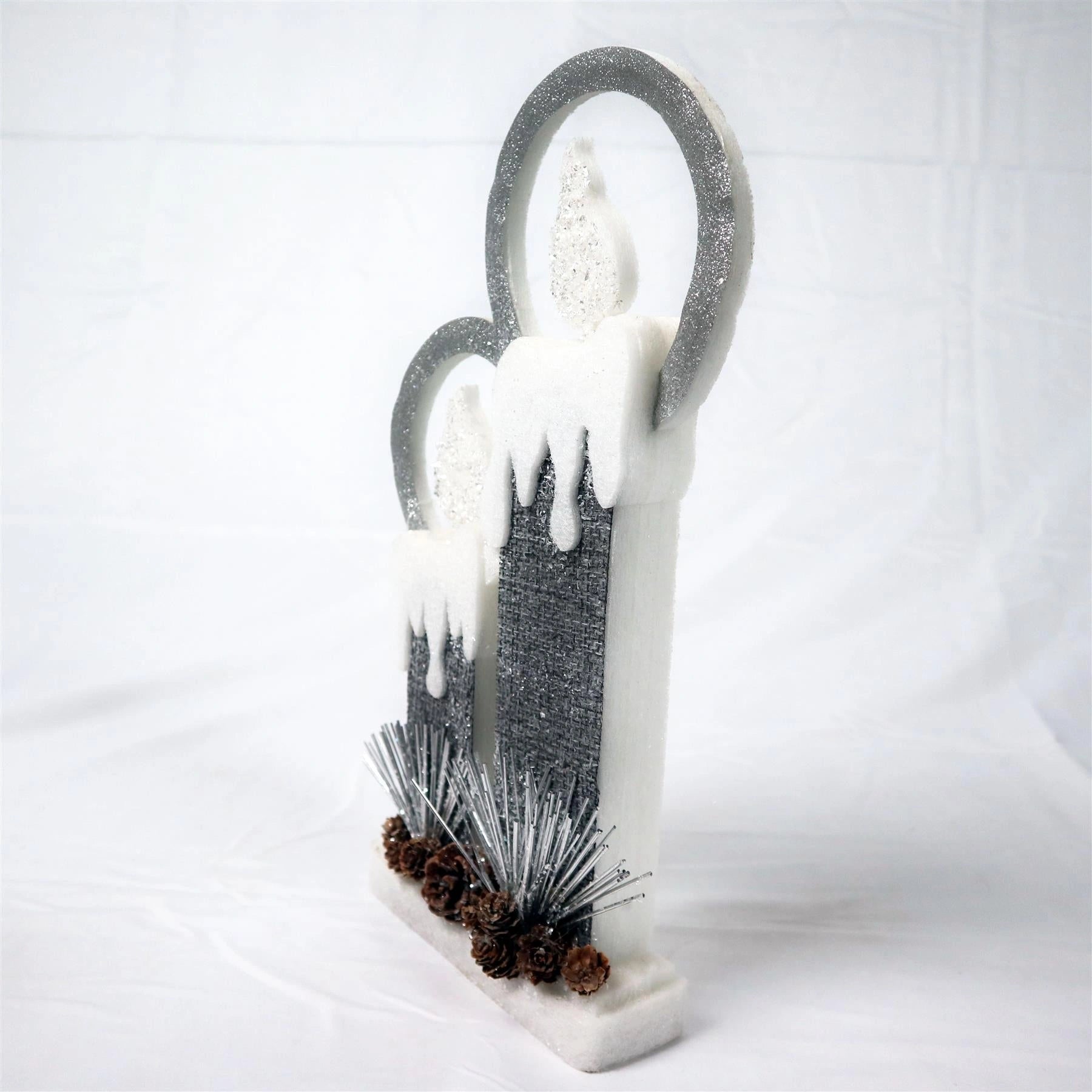 Christmas LED Table Decoration Pre Lit Candle Center Piece Window Xmas Gift 51cm