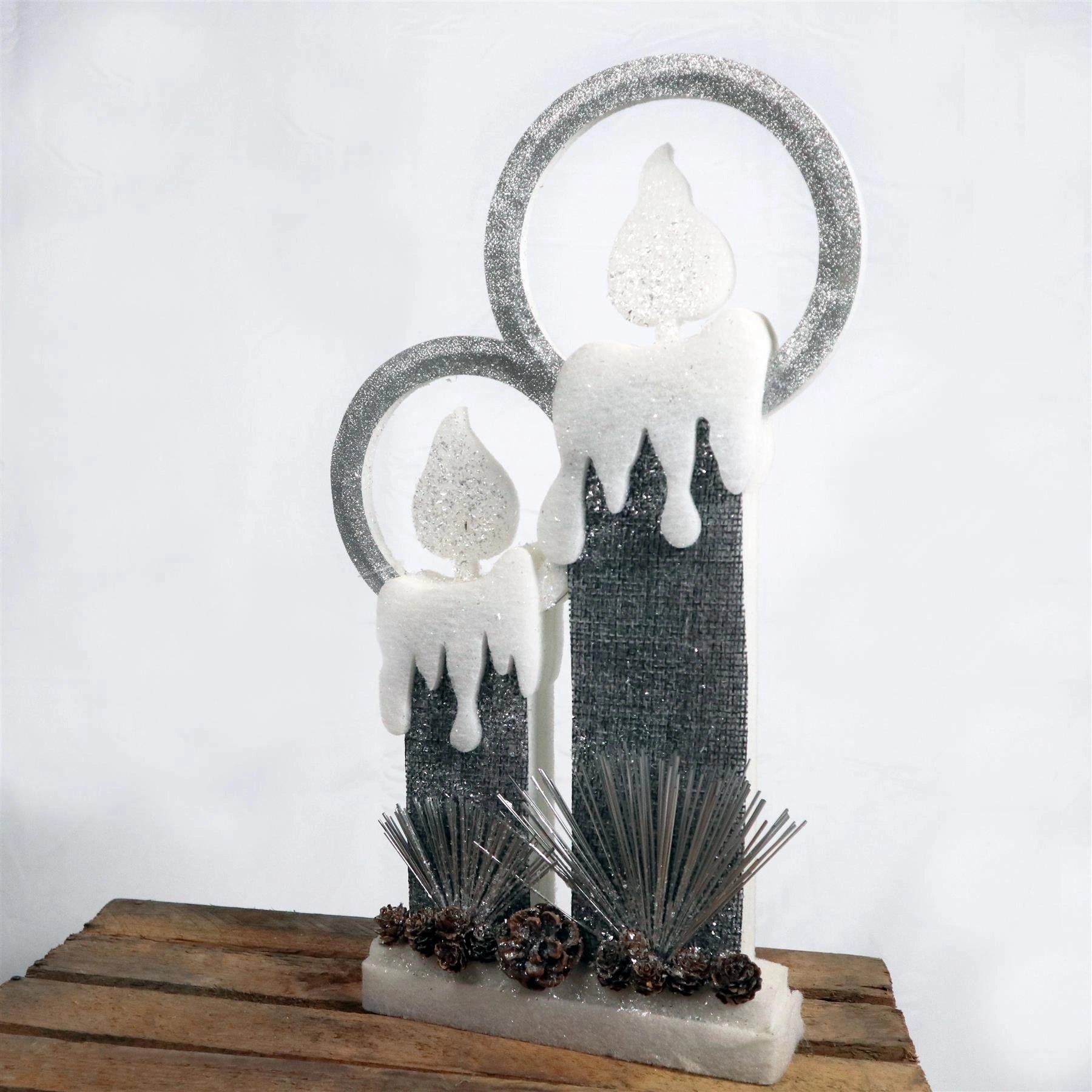 Christmas LED Table Decoration Pre Lit Candle Center Piece Window Xmas Gift 51cm