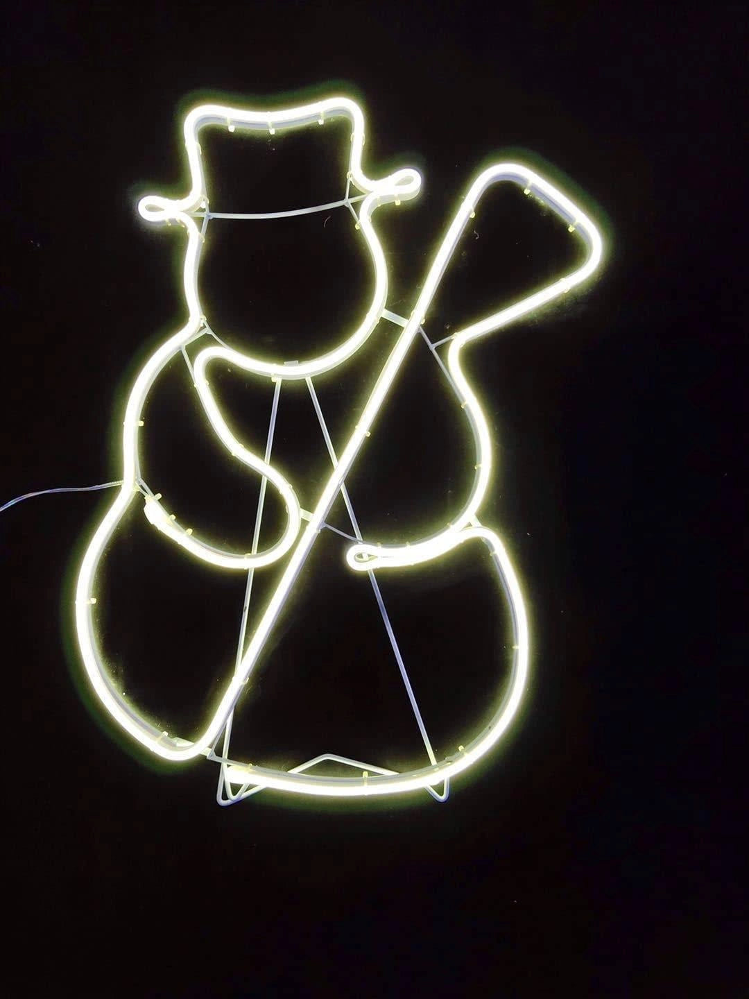 Neon Rope Lights Silhouette Christmas Snowman Outdoor Wall Garden Decoration UK