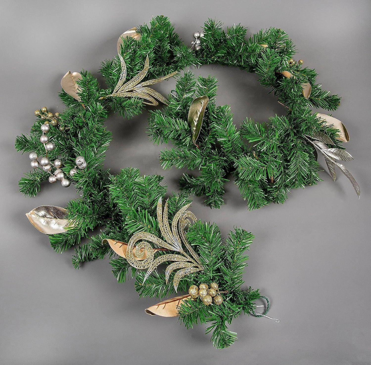 Christmas 200cm Garland Decorated Berries Wall Door Xmas Hanging Ornaments