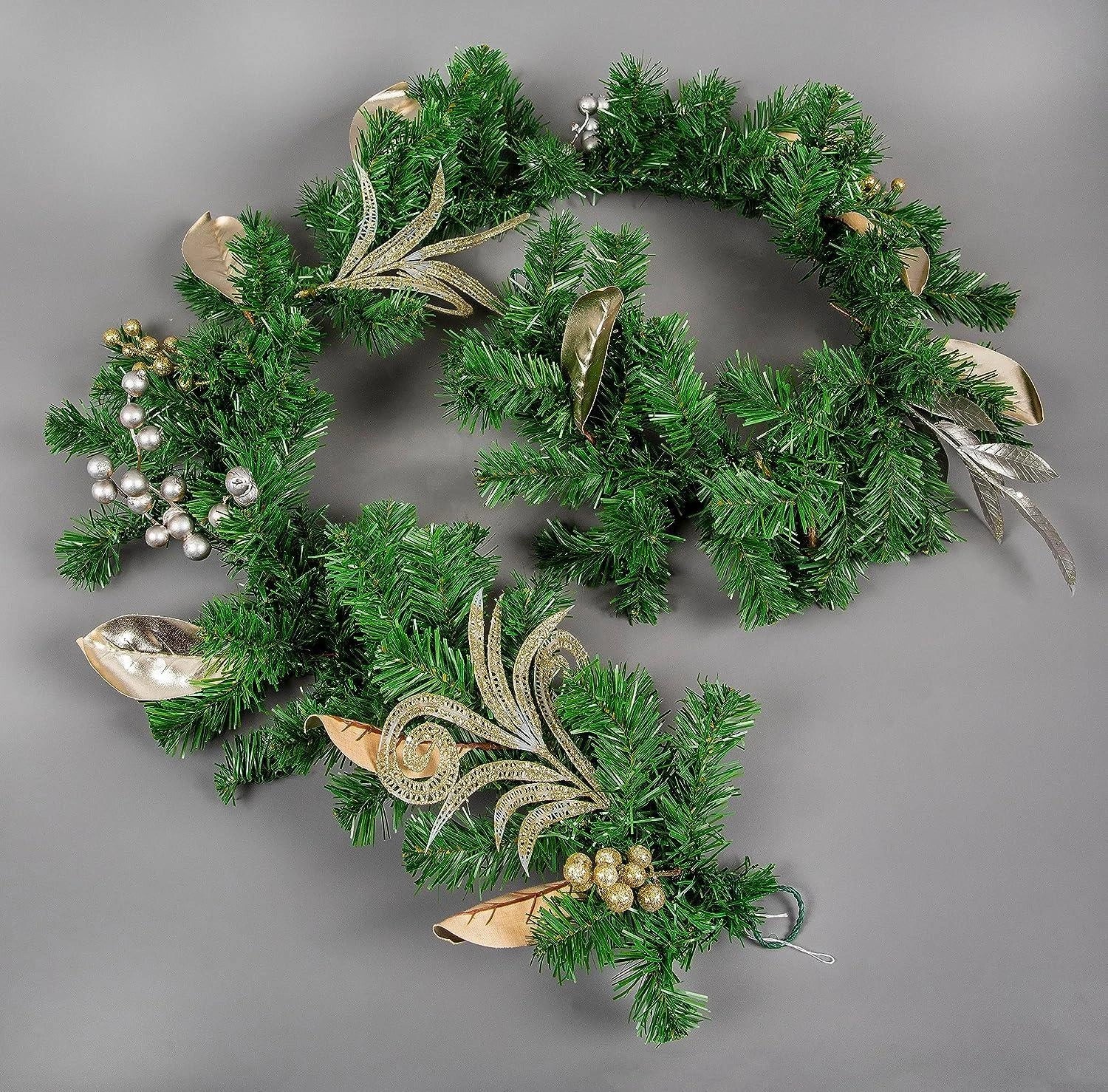 Christmas 200cm Garland Decorated Berries Wall Door Xmas Hanging Ornaments