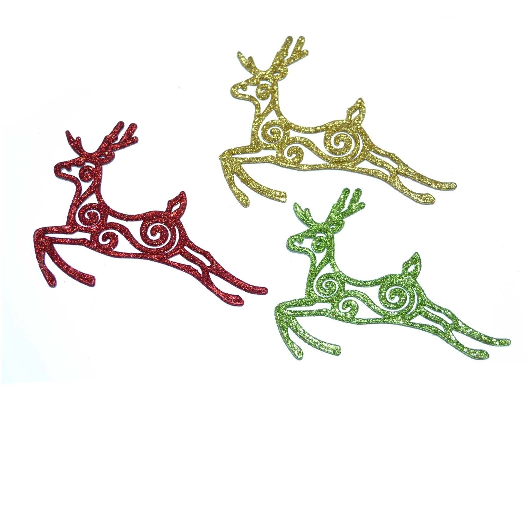 Hanging Ornaments Christmas Tree Glitter Reindeer String Xmas Home Decoration X3
