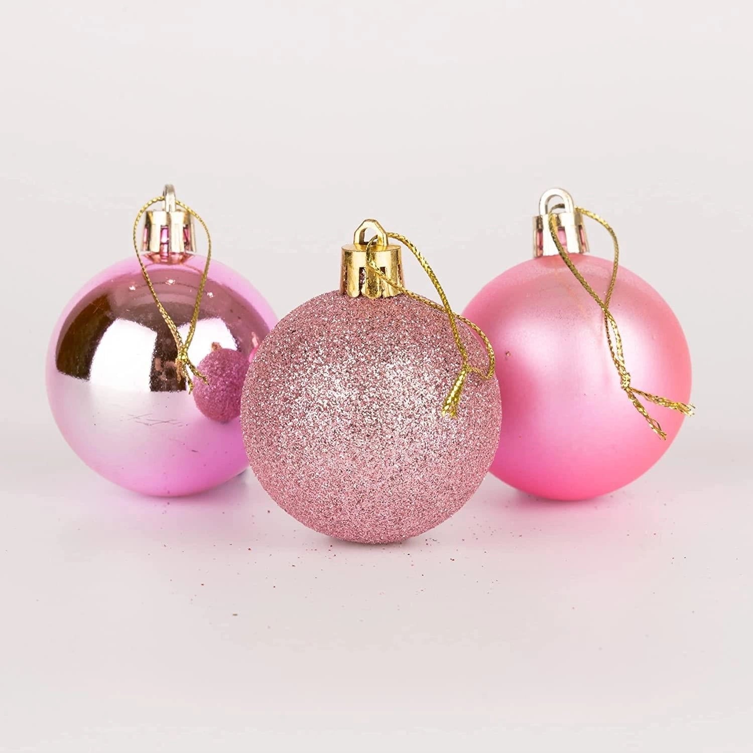 Baubles Pale Pink 5Cm 12Pcs Set Pvc