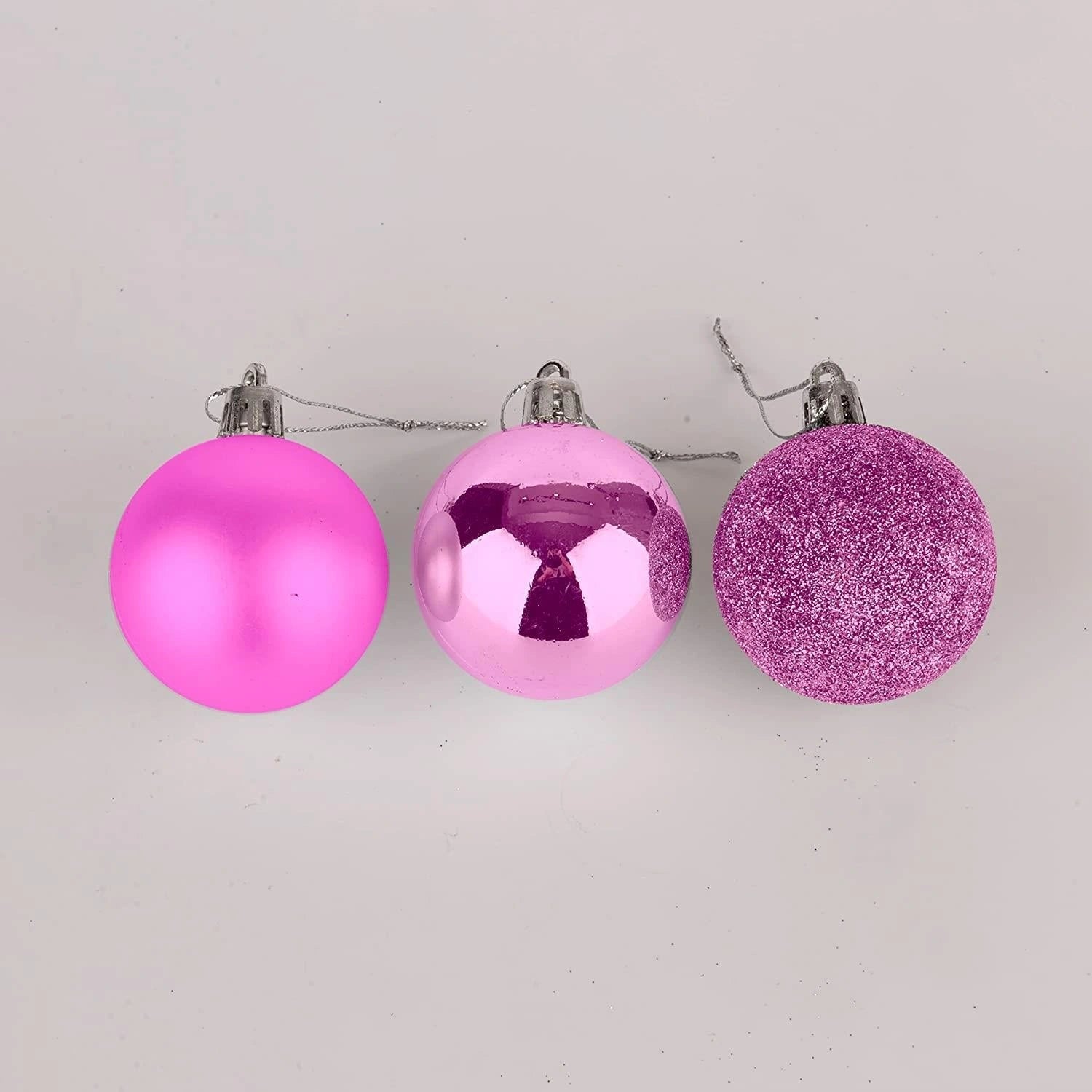 12X Christmas Baubles Tree Ornament Pale Pink Ball Xmas Hanging Decorations 50mm