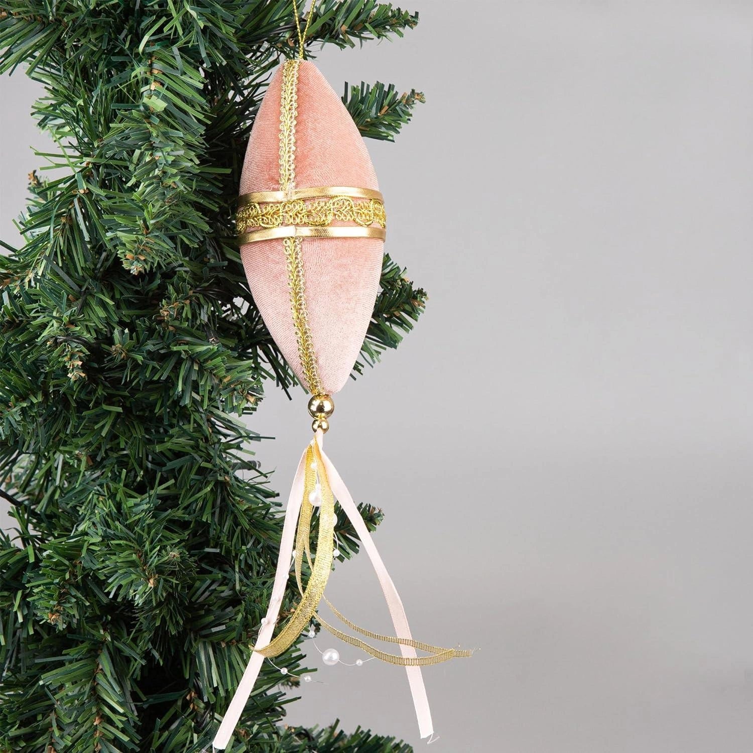 Pink Oval Drop Decoration 7X30Cm - Christmas Hanging Decoration