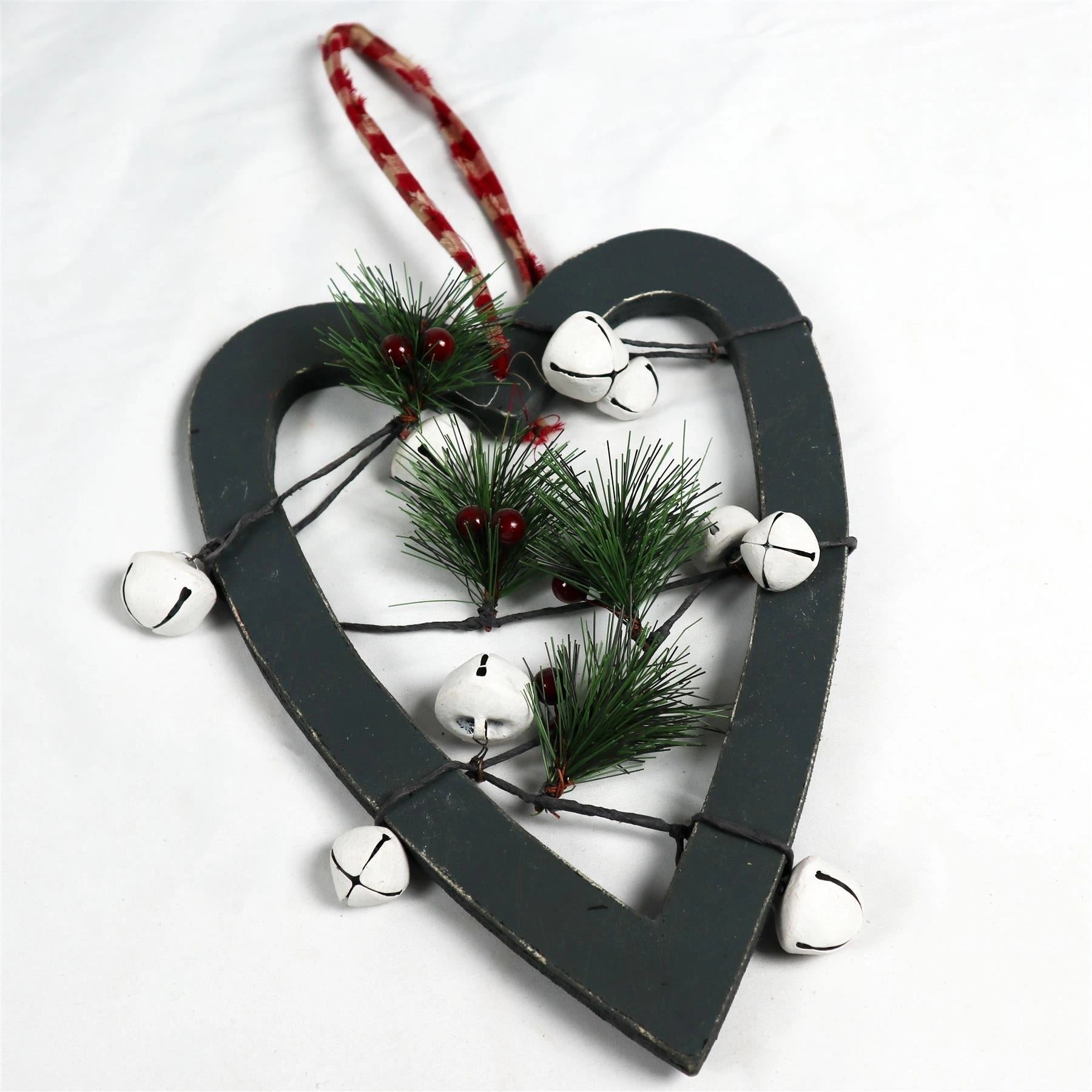 Wooden Green Heart Unique Design Christmas Wall Decorations Home Xmas Showpieces