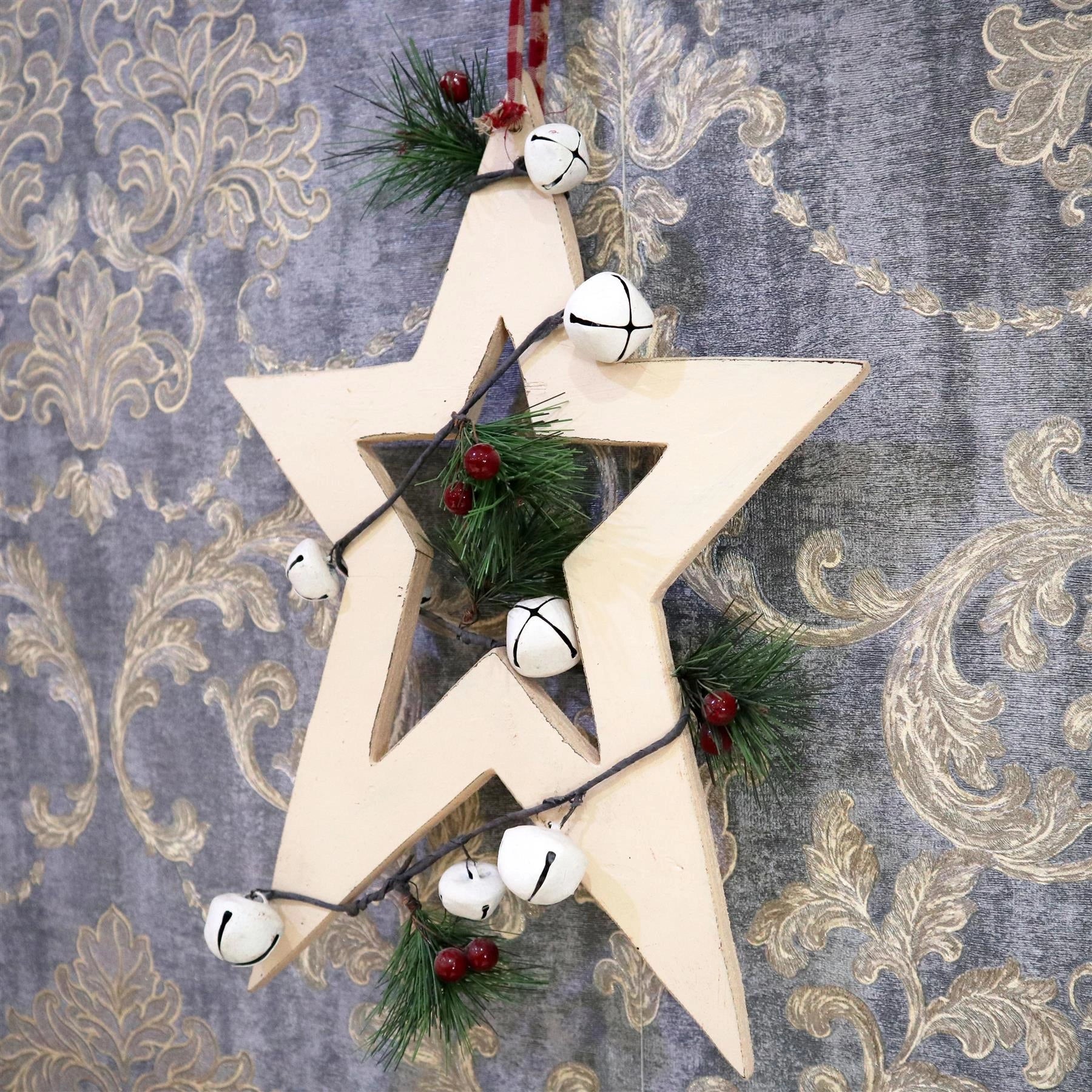 Hanging Decorations Cream Star 36 Cm
