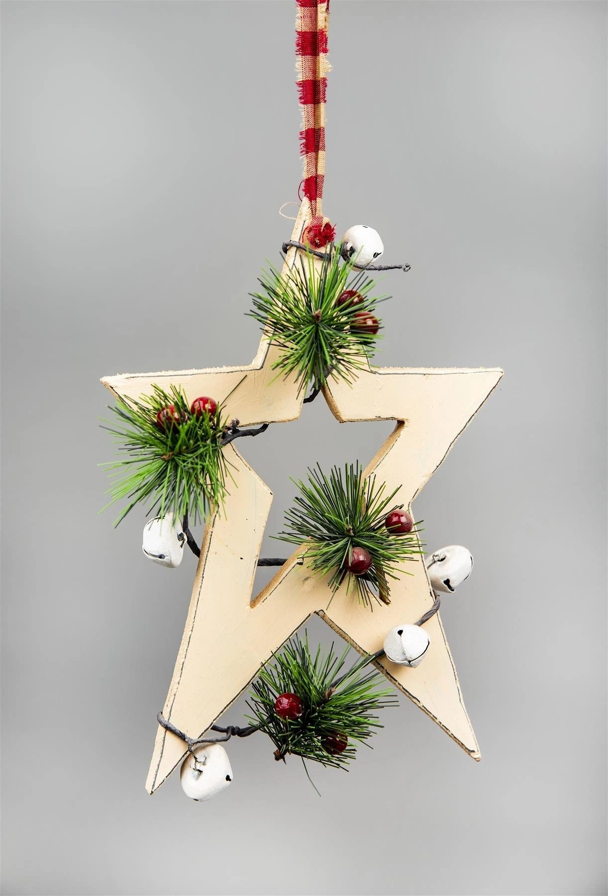 Hanging Decoration Christmas Showpiece Home Wall Cream Star Xmas Party UK
