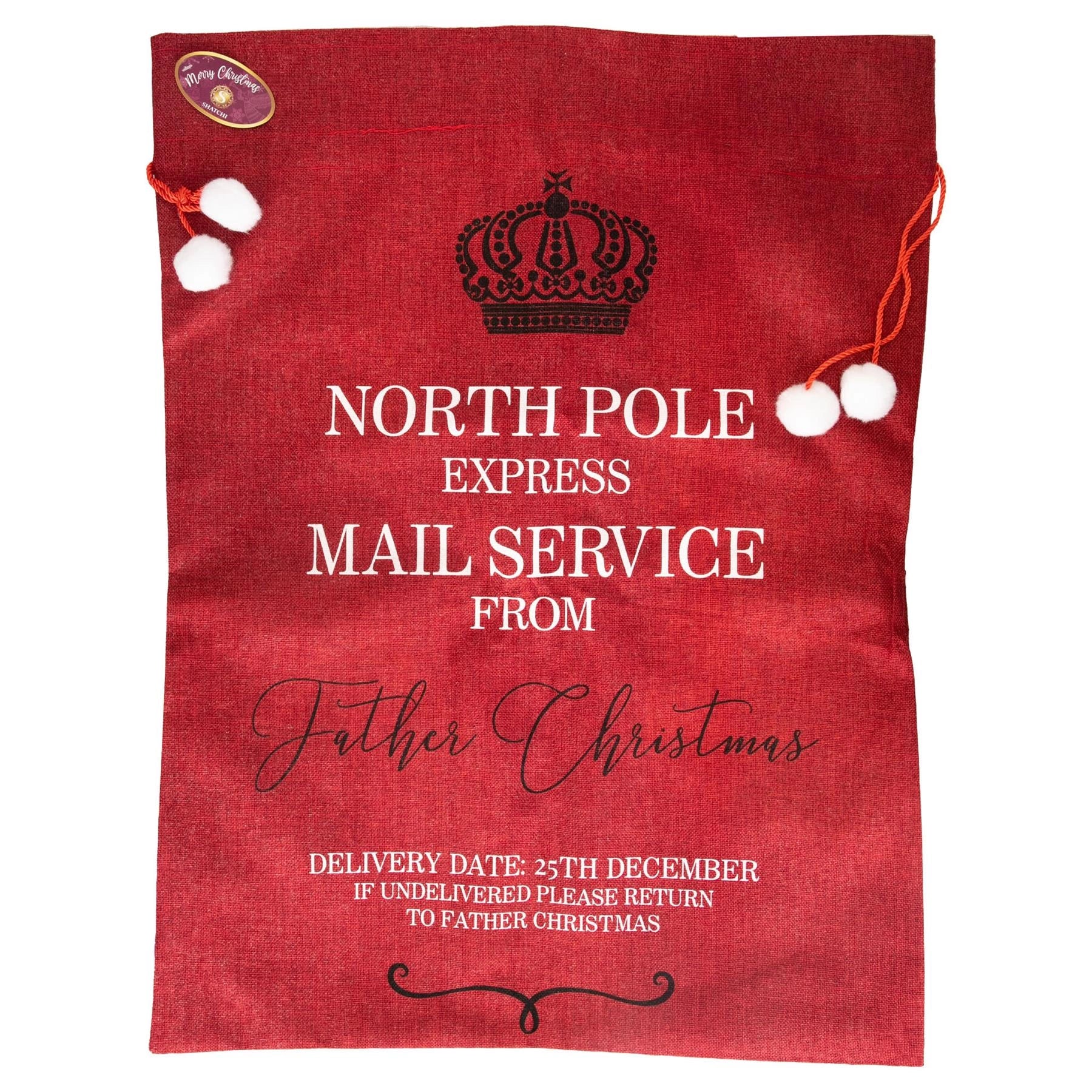 Christmas Santa Sack Large Hessian Stocking Traditional Xmas Gift Bags 60X80cm