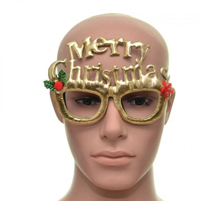 Merry Christmas Glasses Gold Fancy Dress Xmas Novelty Sunglasses Party Accessory