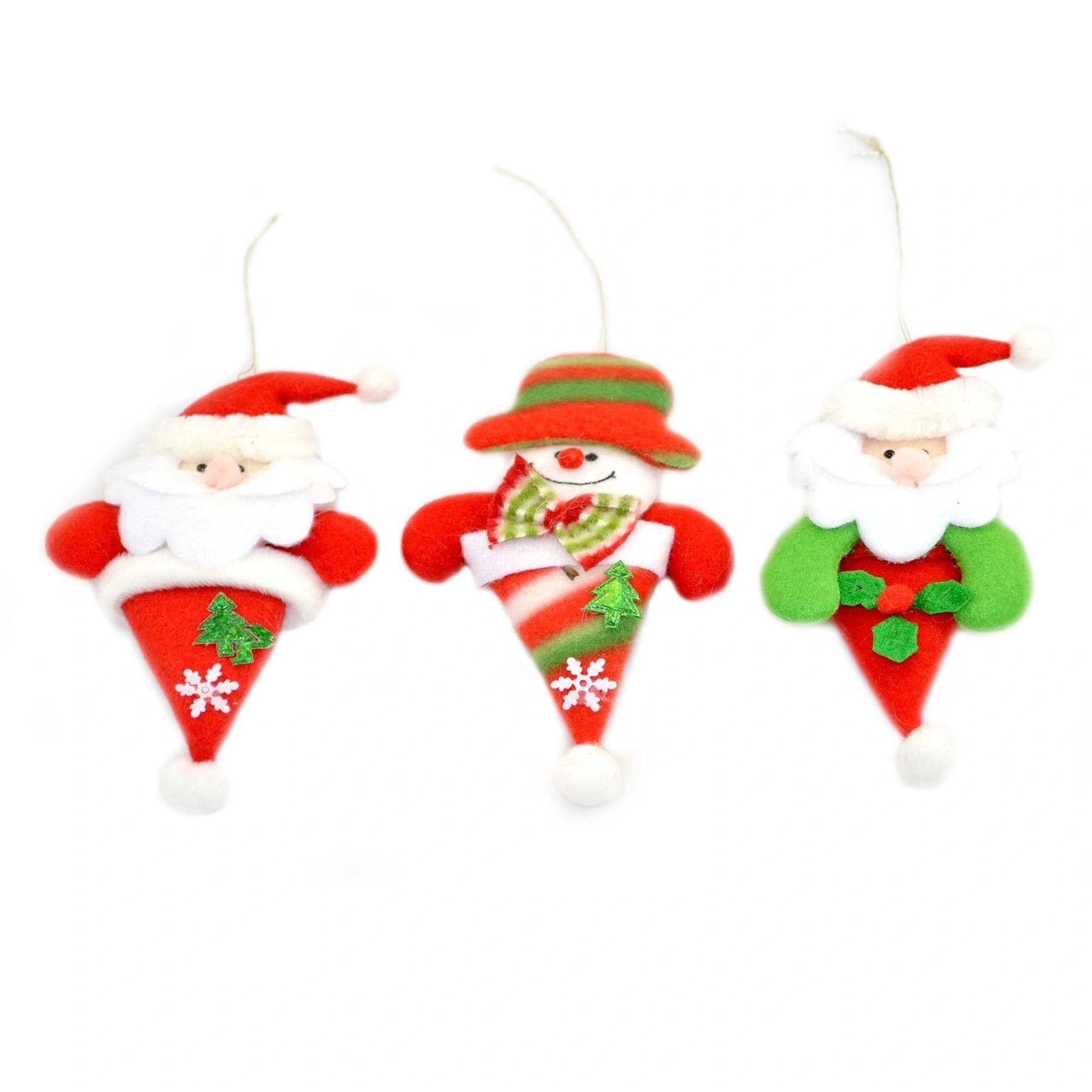 3 X Soft Teddy Christmas Tree Hanging Decorations Festive Decorations