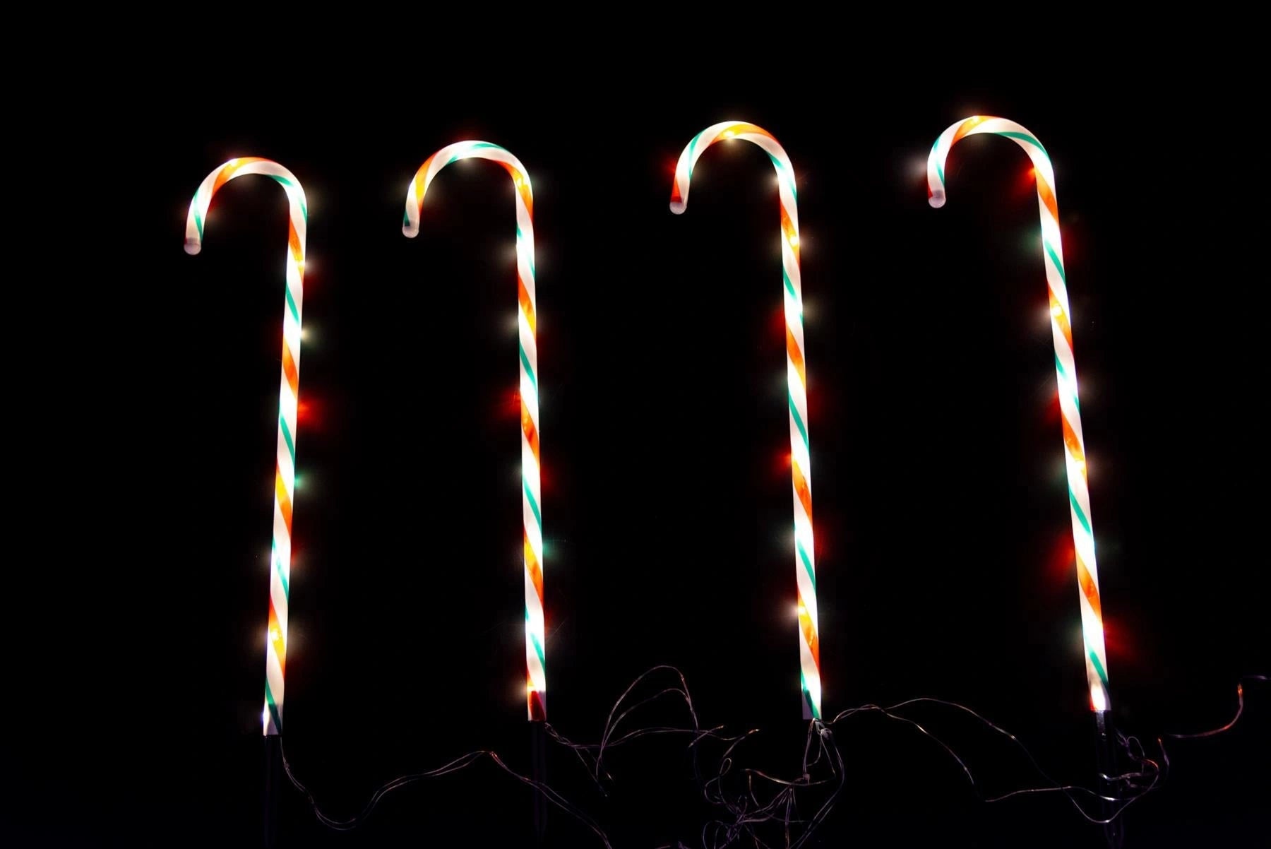 Candy Cane Lights Christmas LED Garden Stake Street Pathway Outdoor Decor 72cmx4