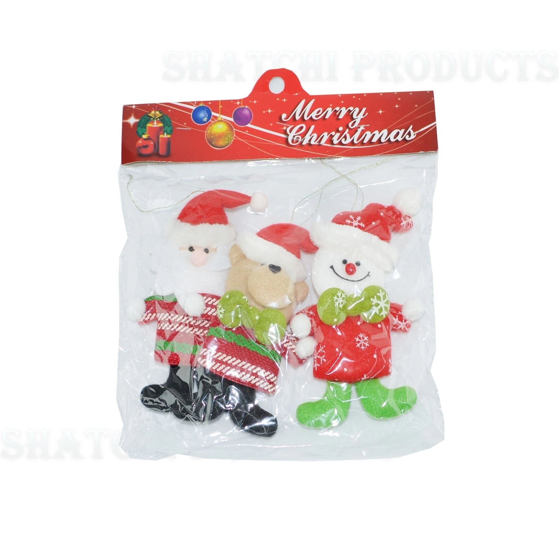 Christmas Tree Hanging Decorations Ornament Stocking Filler Teddy Xmas 3Pcs