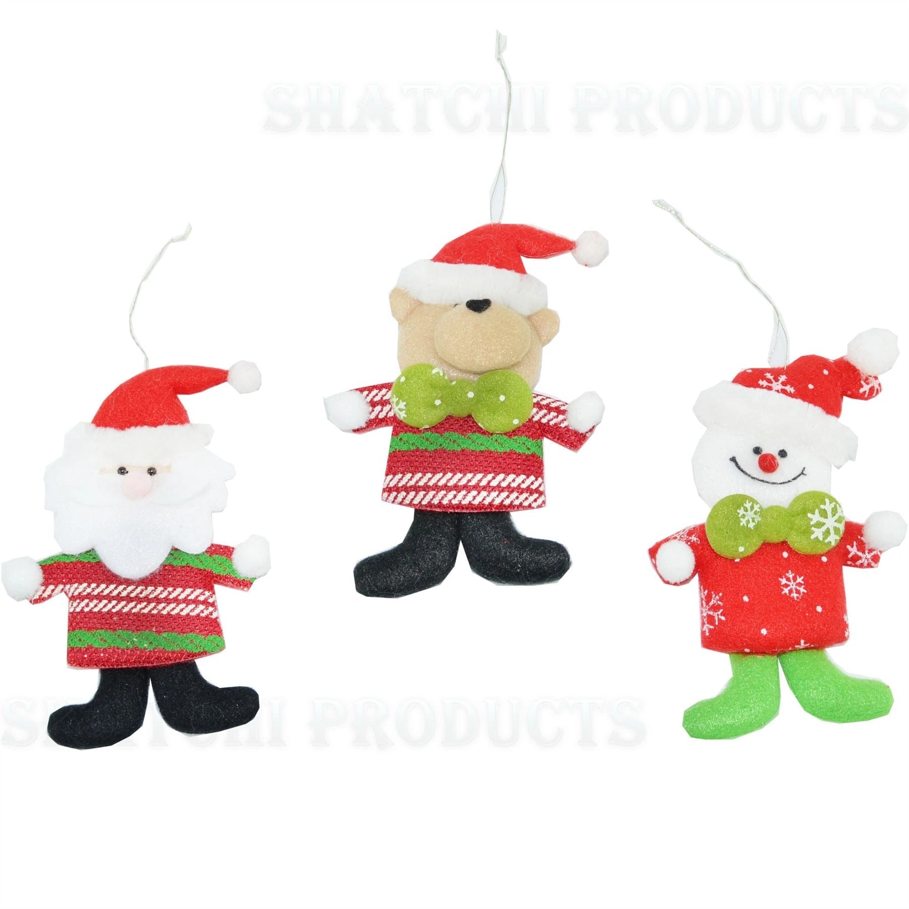 3 Handmade Novelty Christmas Tree Hanging Decoration Xmas Decor Stocking Fillers 6116