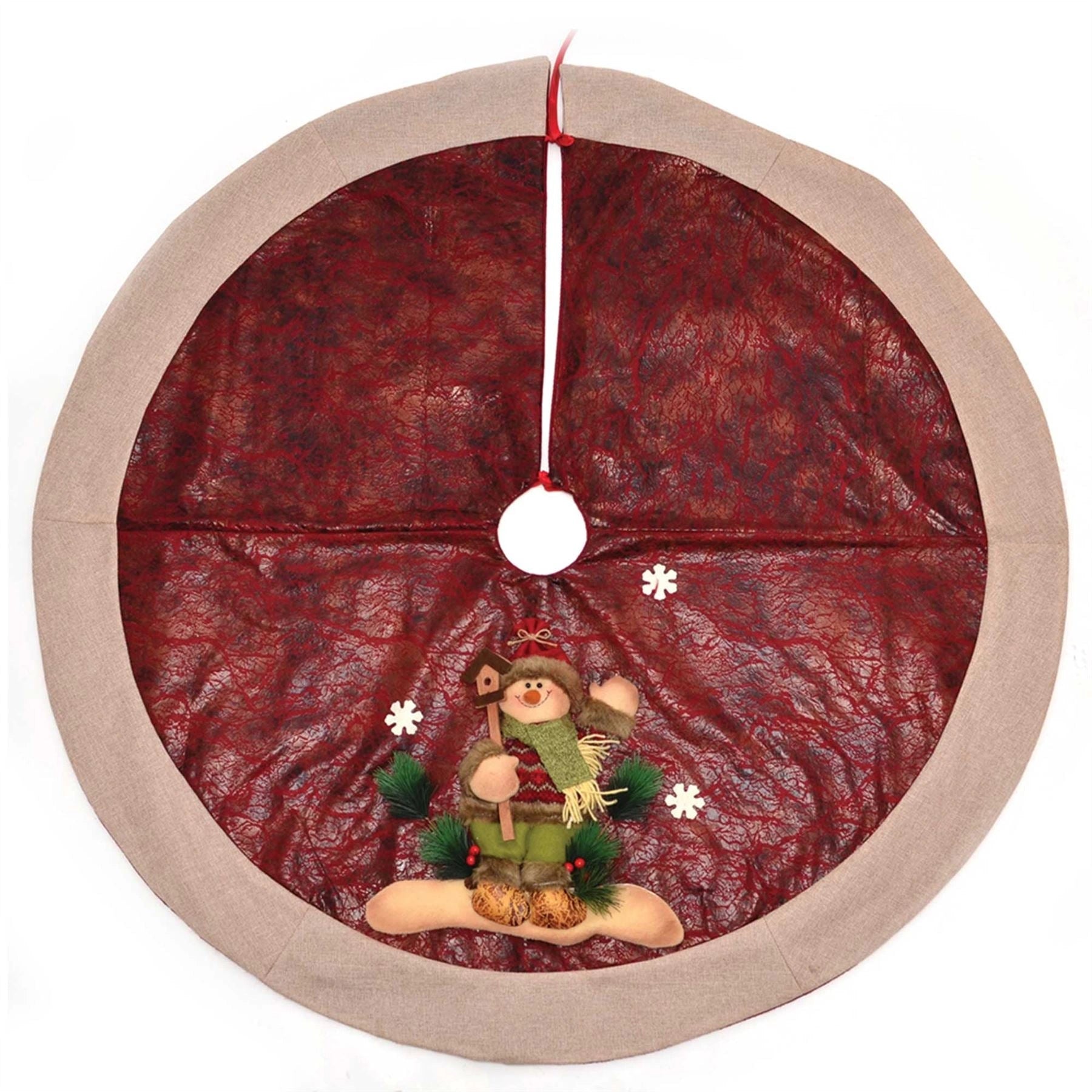 Christmas Tree Skirt Base Cover With 3D Style Xmas Tree Decorations 120Cm