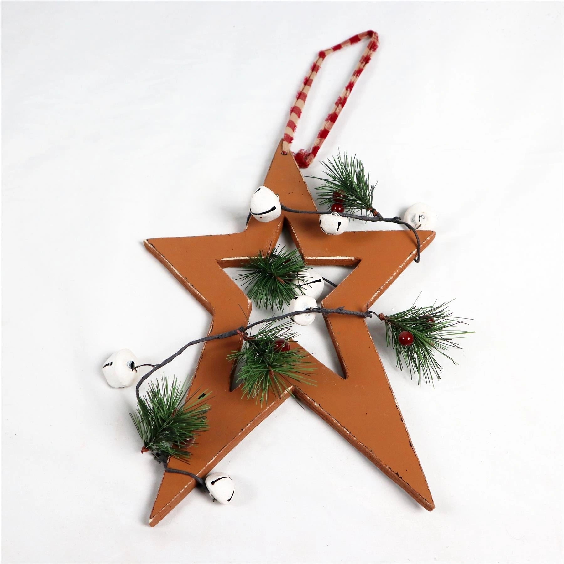 Wooden Light Brown Star Unique Design Christmas Wall Decorations Home Showpiece