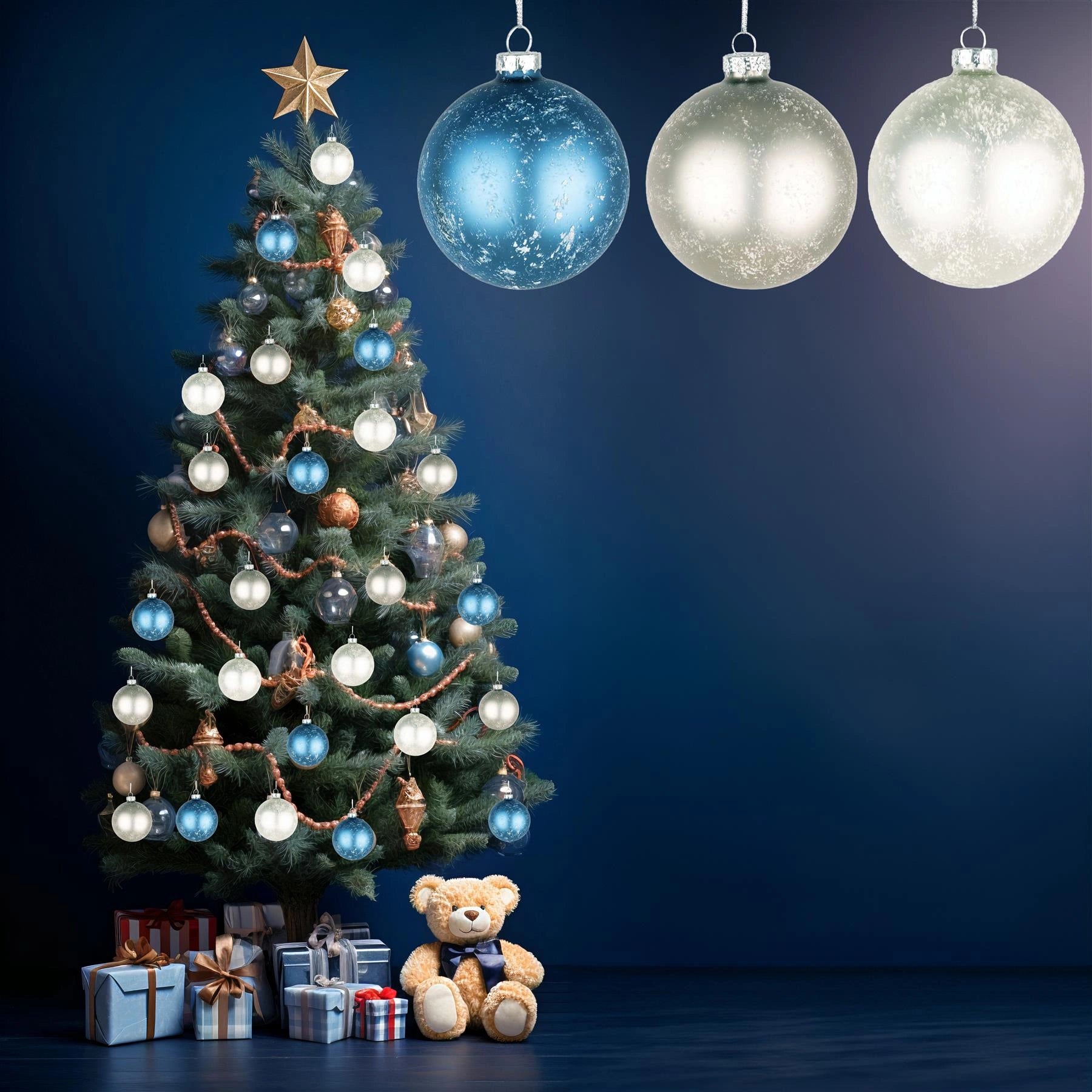 8cm Glass Baubles Christmas Tree Ornament Balls Xmas Hanging Festive Decor 12PCS