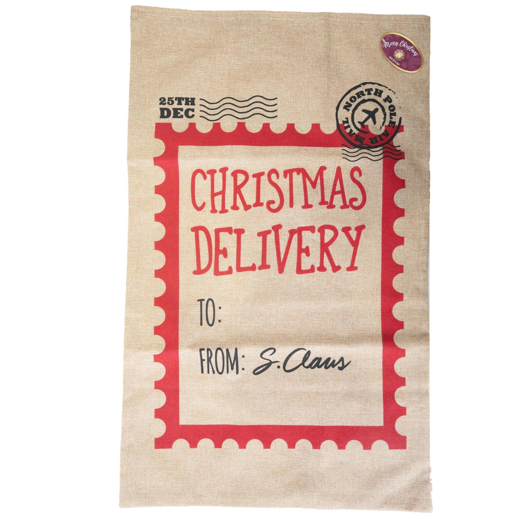 Christmas Santa Sack Large Hessian Stocking Traditional Xmas Gift Bags 48X78cm