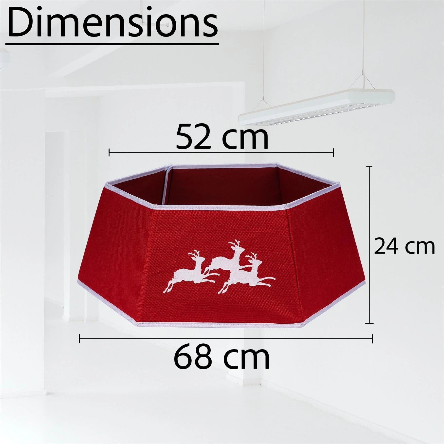 Christmas Tree Collar Foldable Stand Cover Base Red Skirt Xmas Tree Decor 26.8''