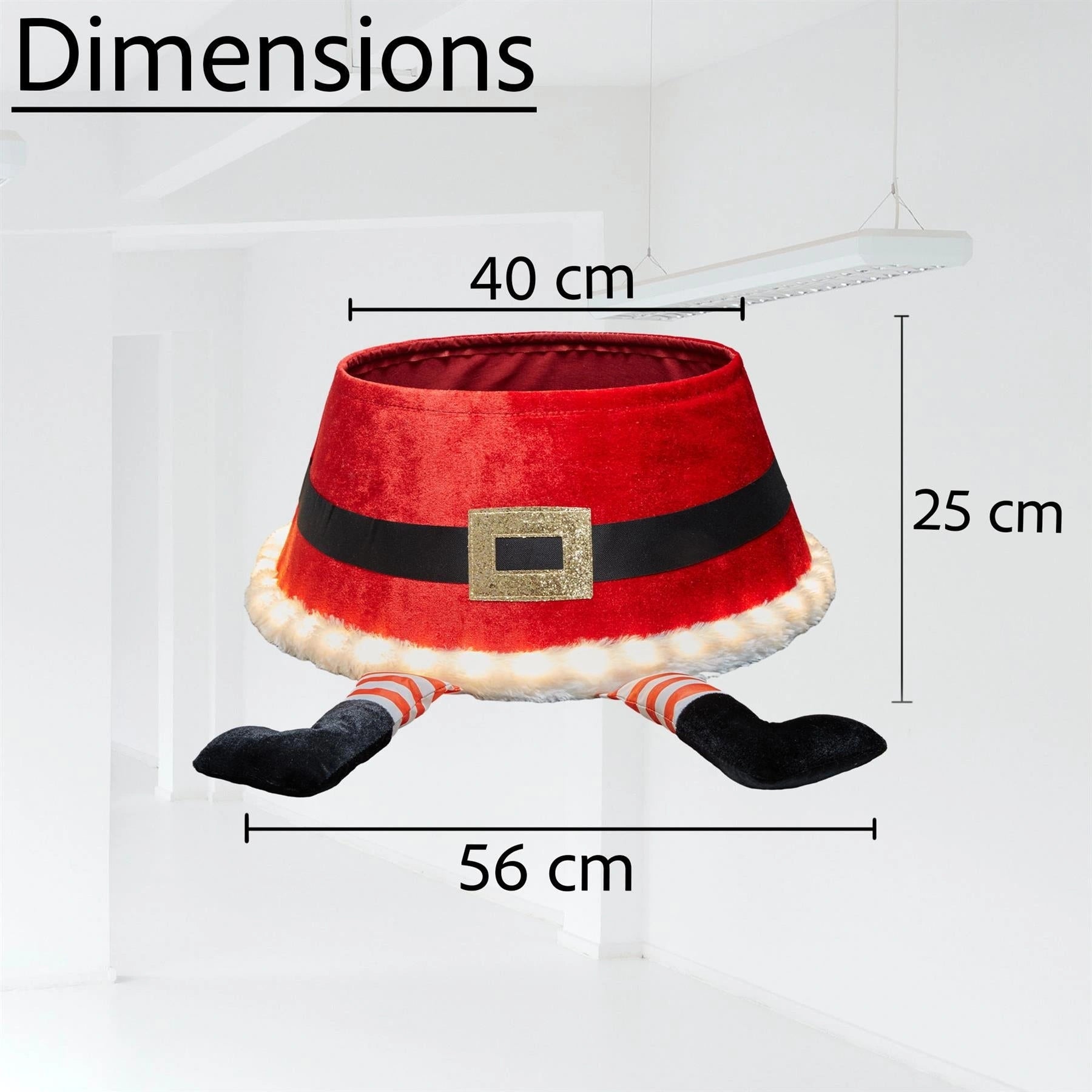 LED Light Christmas Tree Collar Santa Suit Stand Skirt Cover XmasTree Decor 22