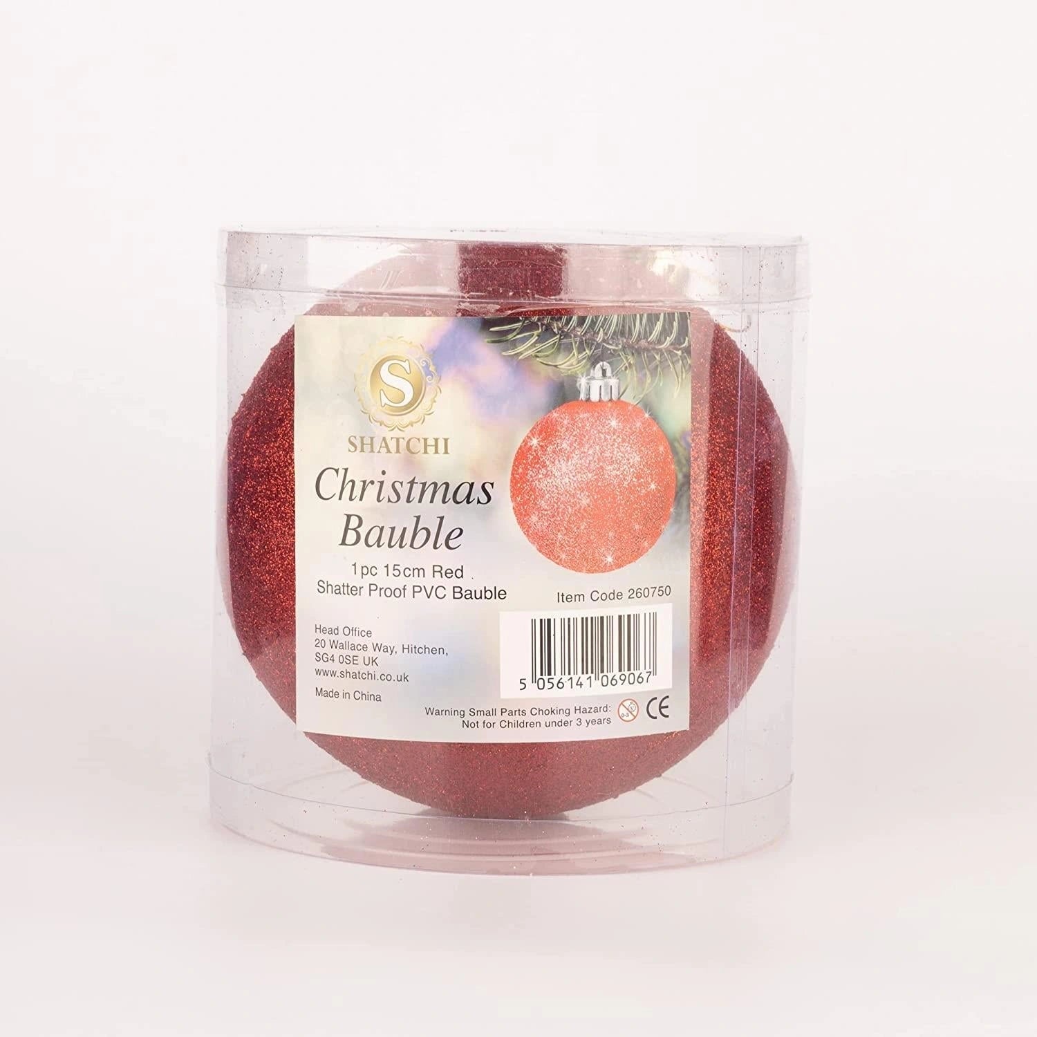 3pcs Christmas Baubles Tree Ornaments Red Balls Xmas Hanging Decoration 15cm