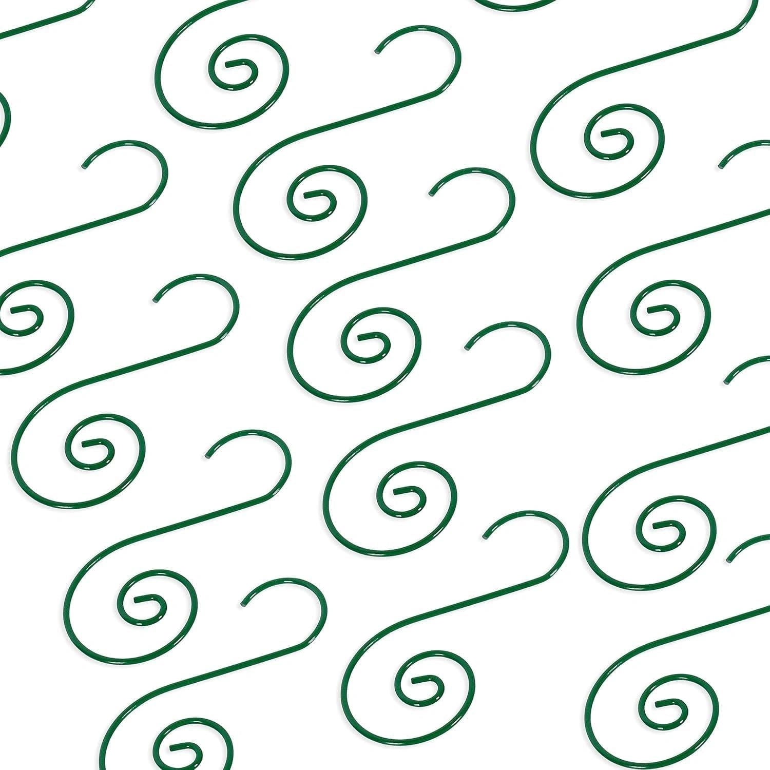 40Pcs Swirl  Tree Decoration Hooks Green