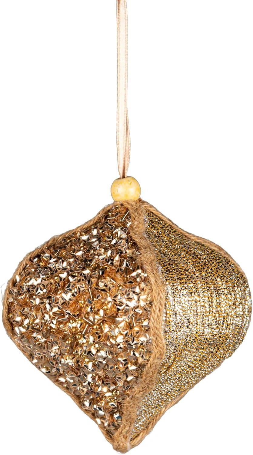 Gold Bauble - Christmas Hanging Decoration 10.5Cm