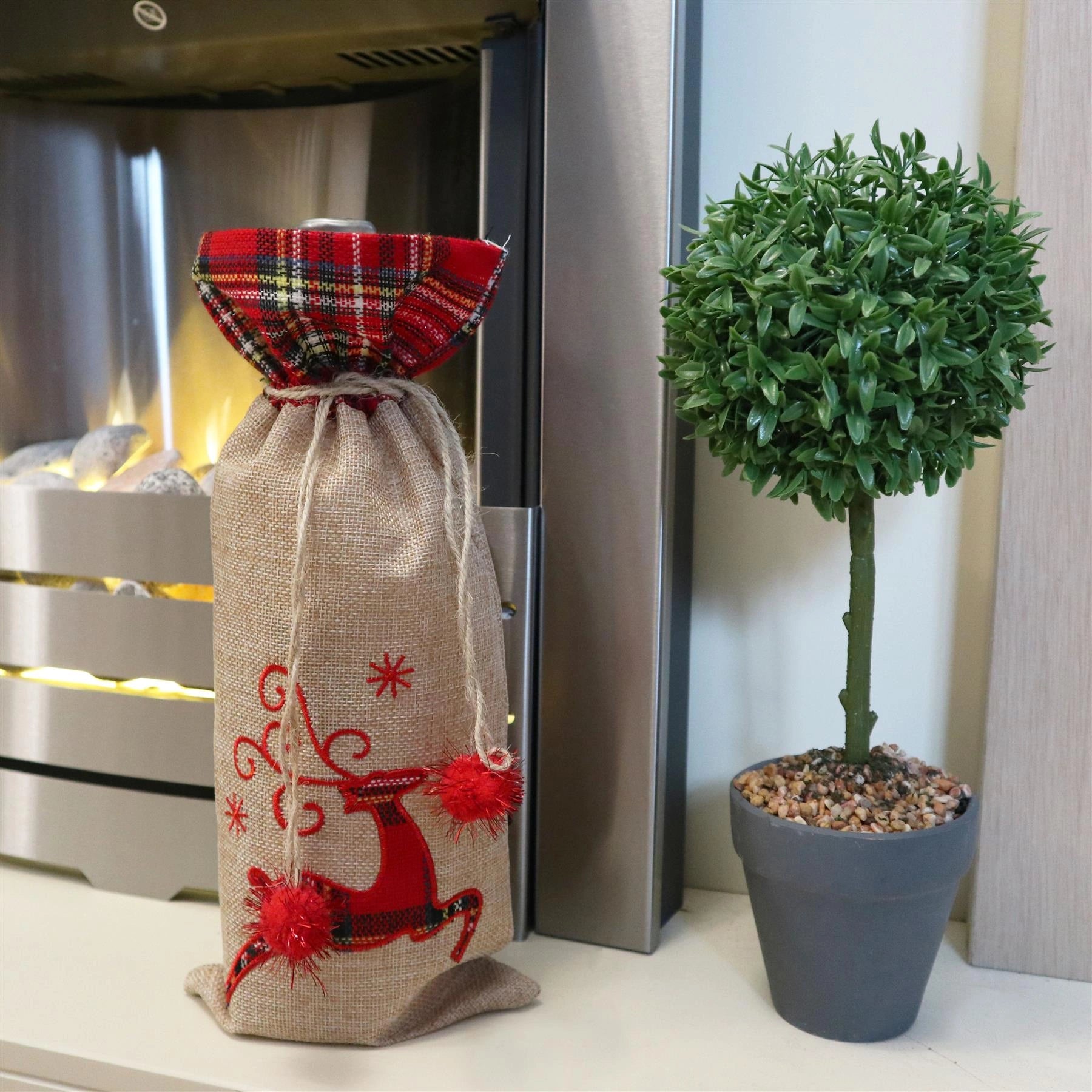 Wine Bottle Cover Reindeer 15X35CM