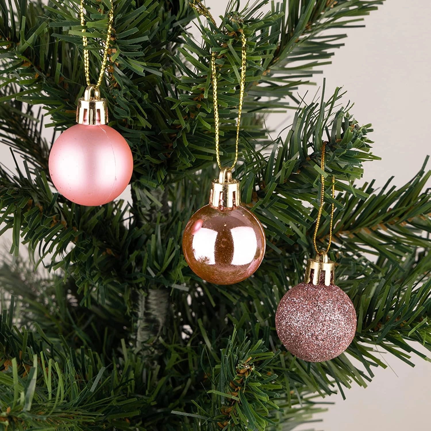 12X Christmas Baubles Hanging Decoration Pale Pink Ball Xmas Tree Ornament 30mm
